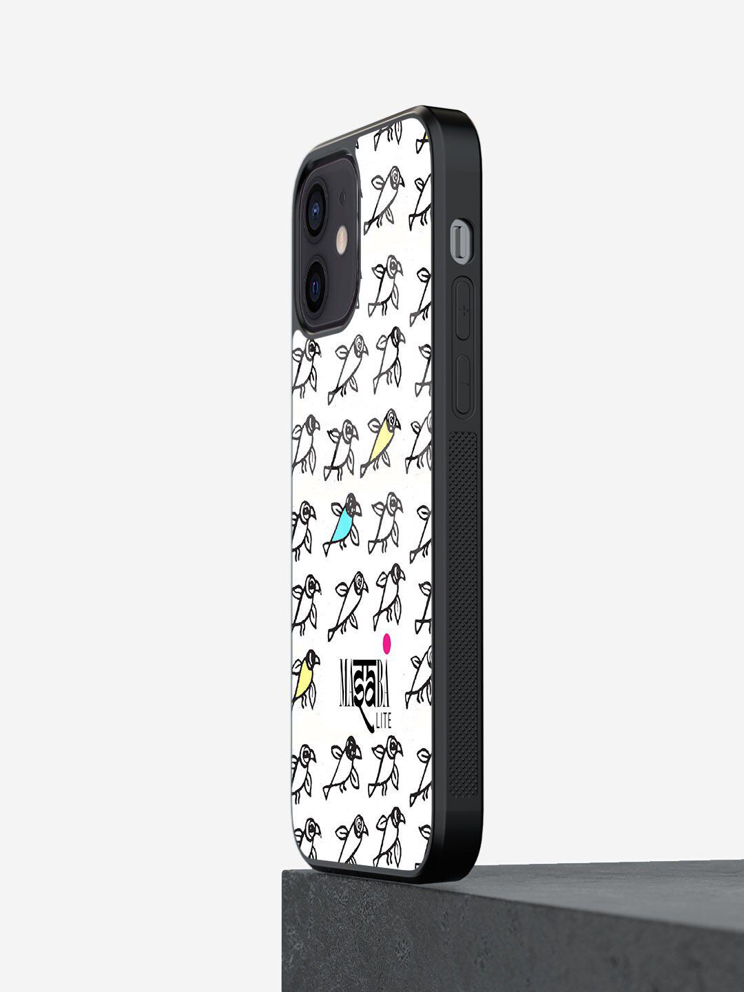 macmerise White & Black Masaba Bird Print iPhone 12 Mini Back Case Price in India