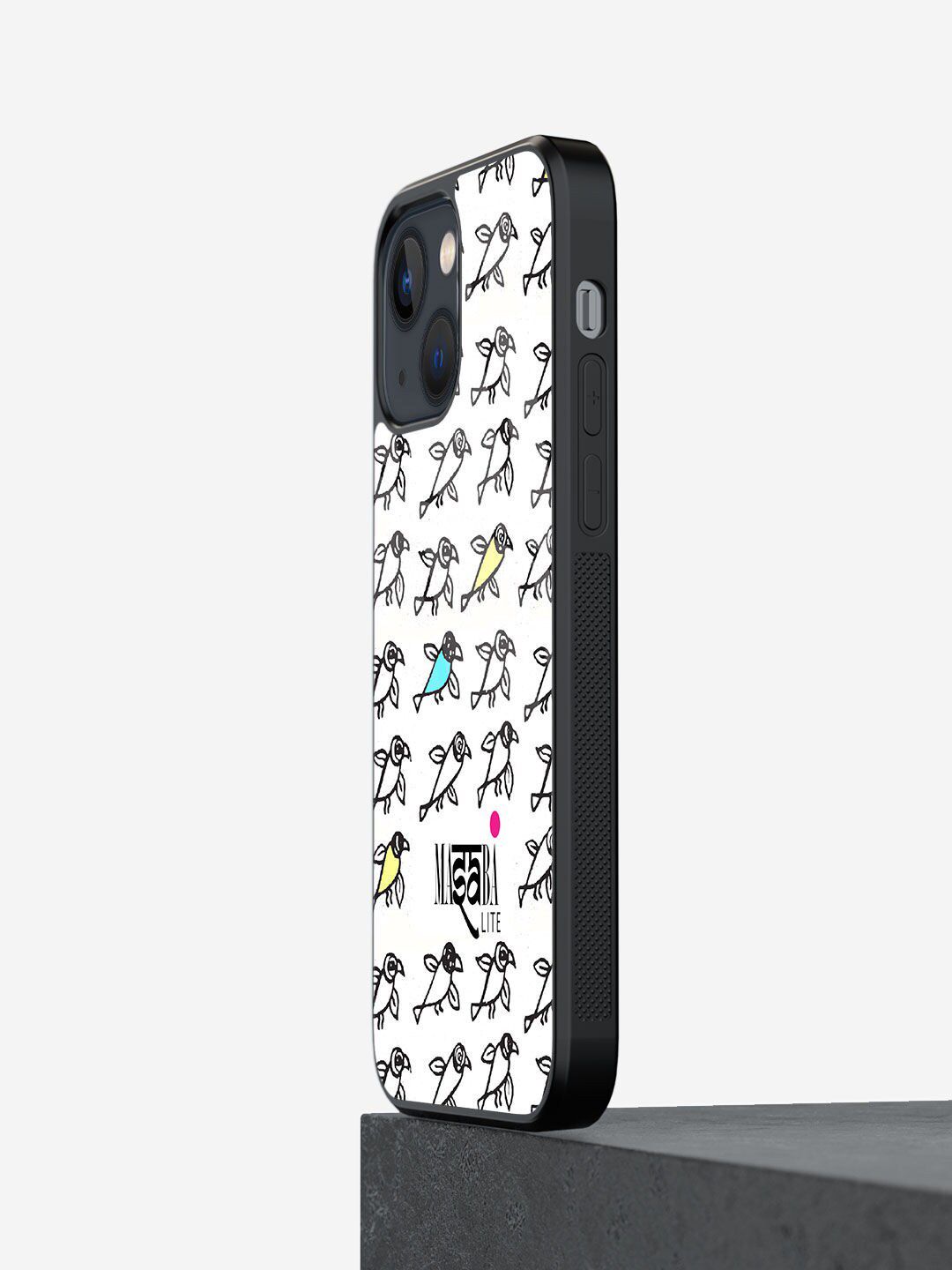 macmerise White & Black Masaba Bird Print Iphone 13 Mini Back Case Price in India