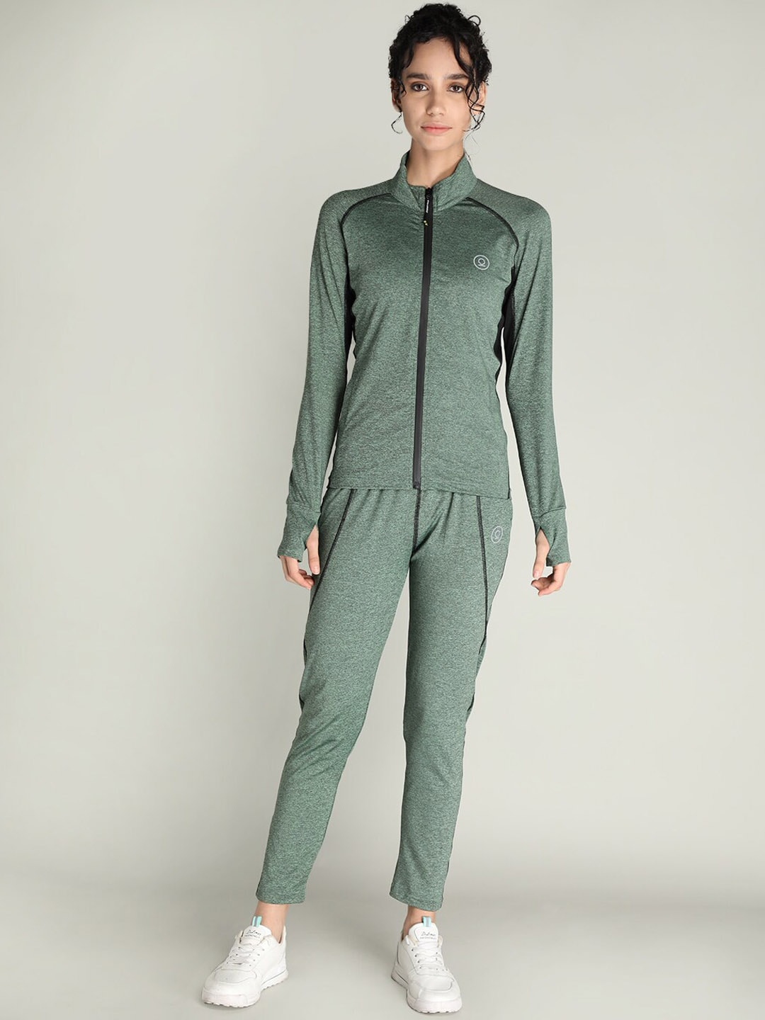 CHKOKKO Women Green Solid Tracksuit Price in India