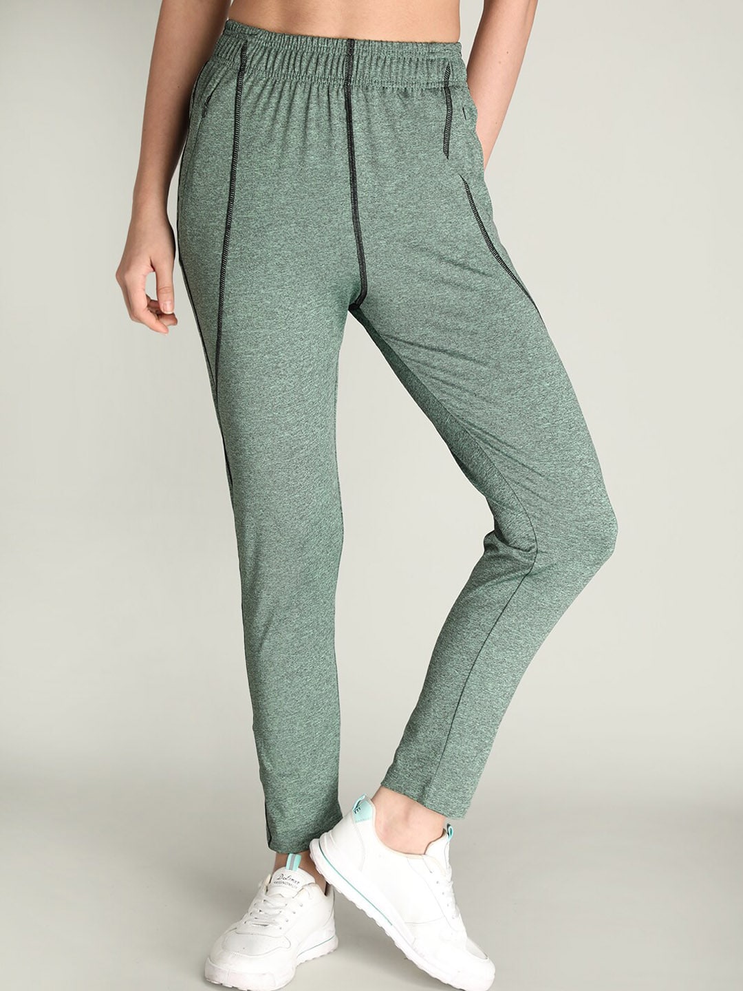 CHKOKKO Women Green Solid Track Pants Price in India