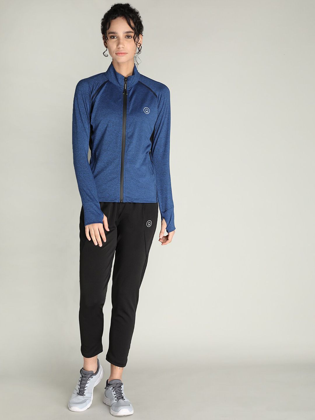 CHKOKKO Women Blue Solid Gym Tracksuits Price in India