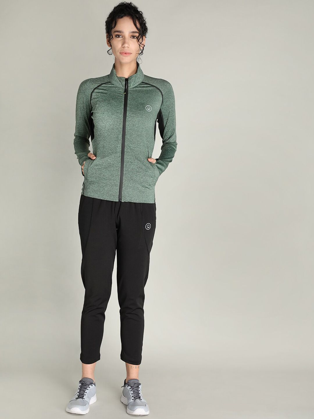 CHKOKKO Women Green & Black Solid Tracksuits Price in India