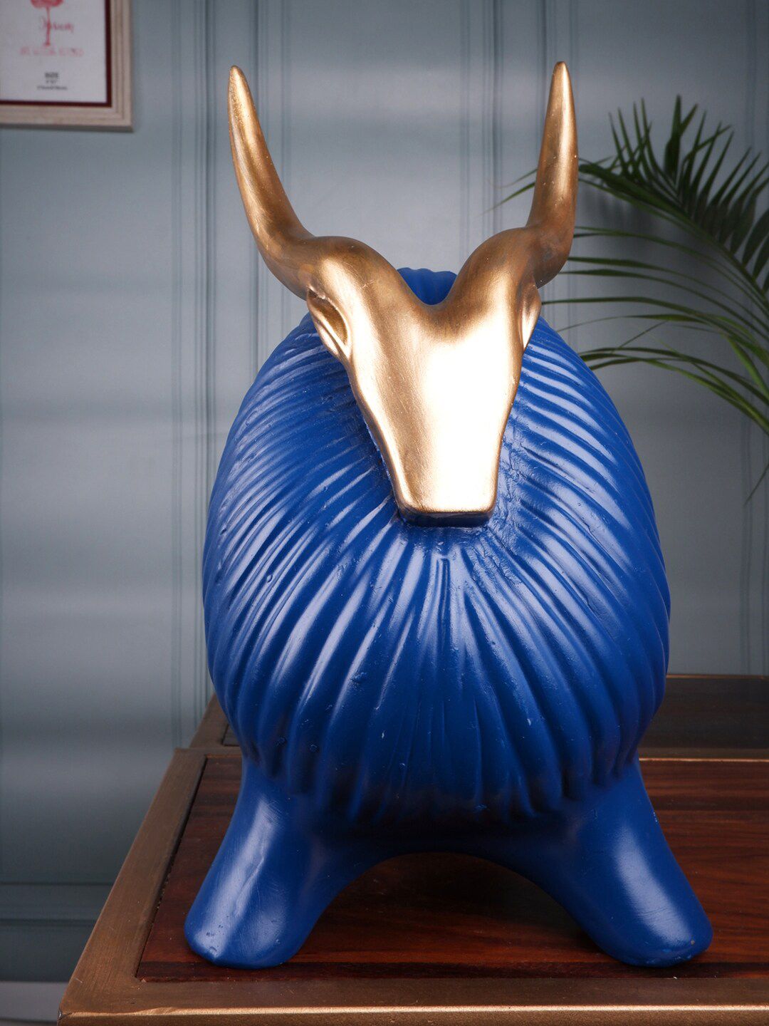 THE WHITE INK DECOR Blue Yak Figurine Showpieces Price in India