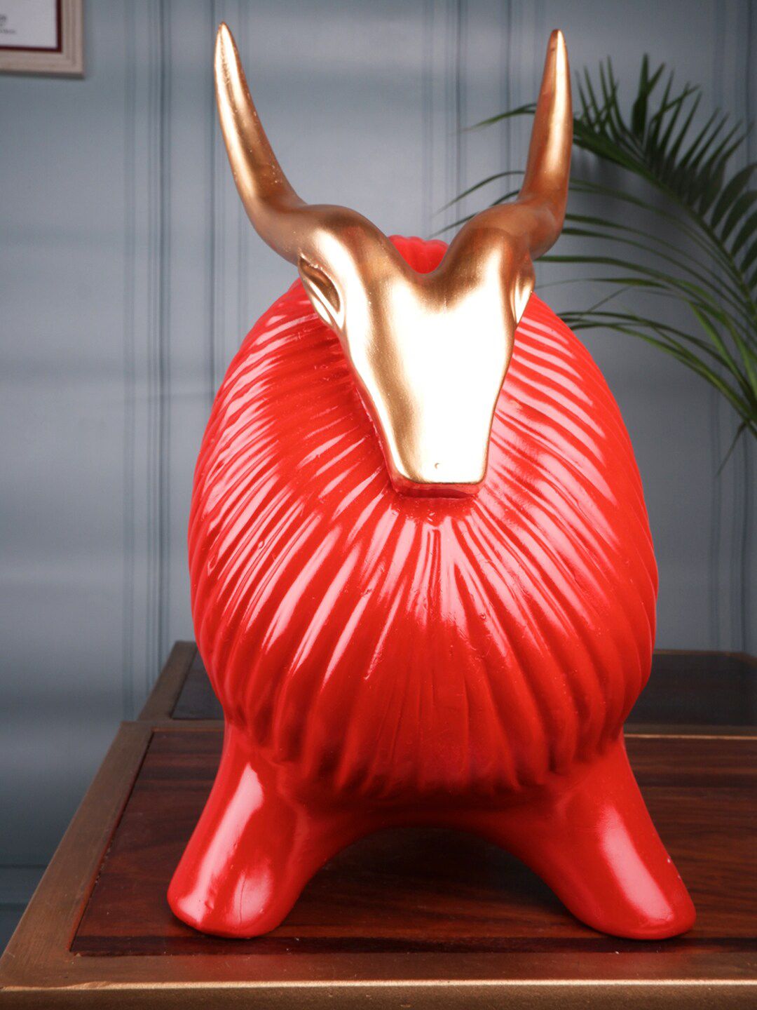 THE WHITE INK DECOR Red Premium Yak Figurine Showpieces Price in India