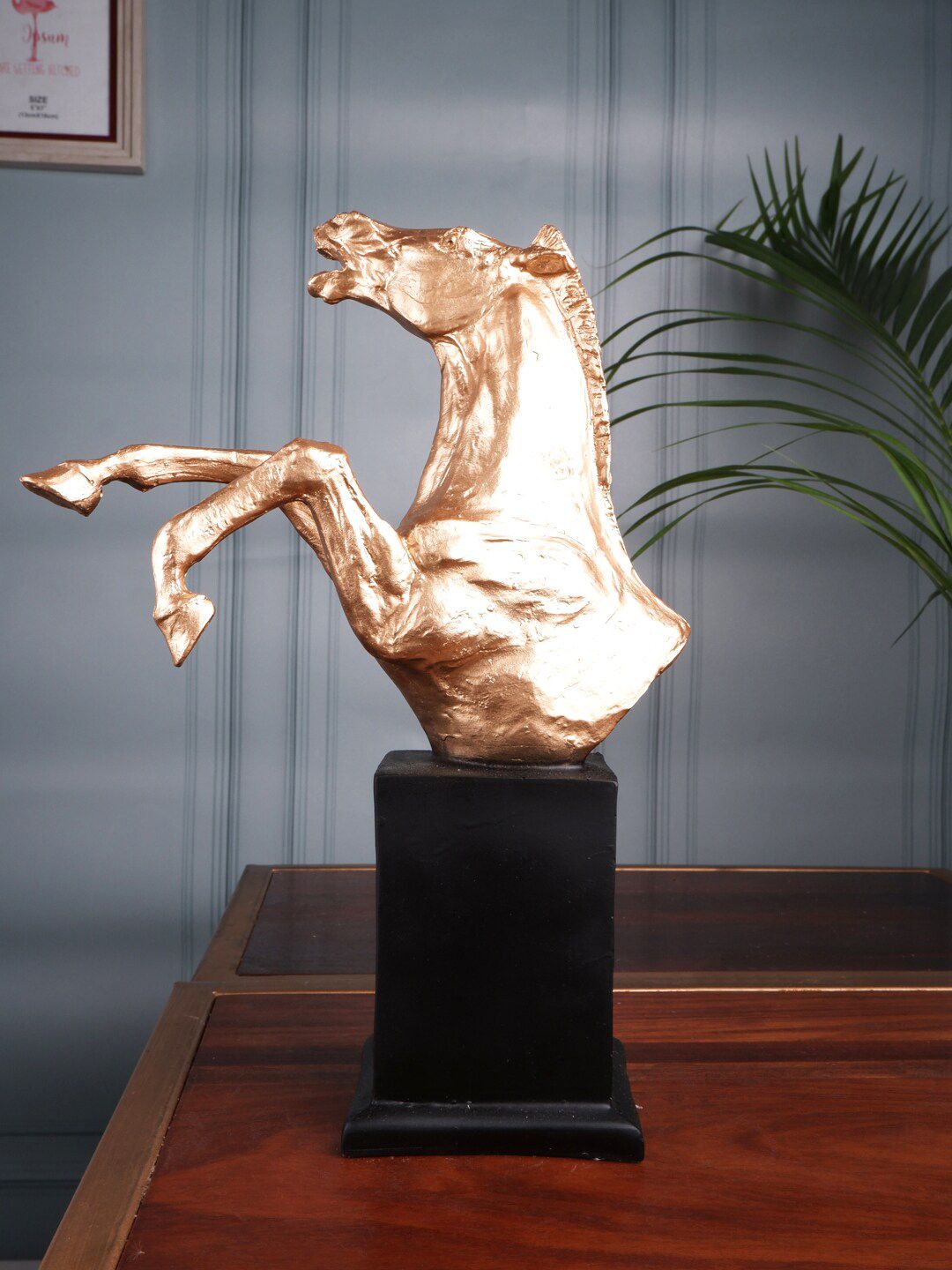 THE WHITE INK DECOR Gold-Toned Horse Figurine Price in India