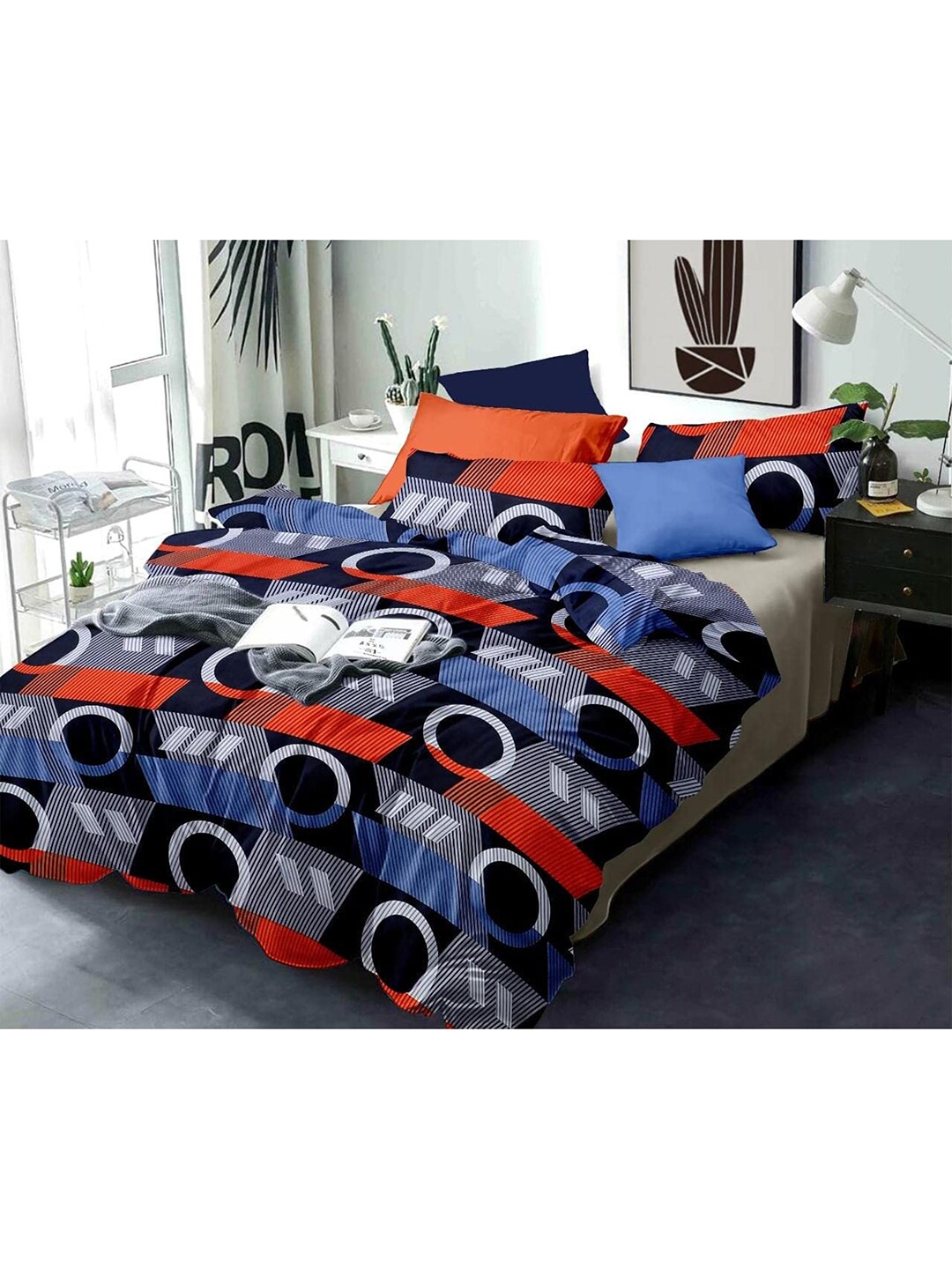 Sasimo Black & Red Geometric AC Room 150 GSM Double Bed Extra Soft Comforter Price in India