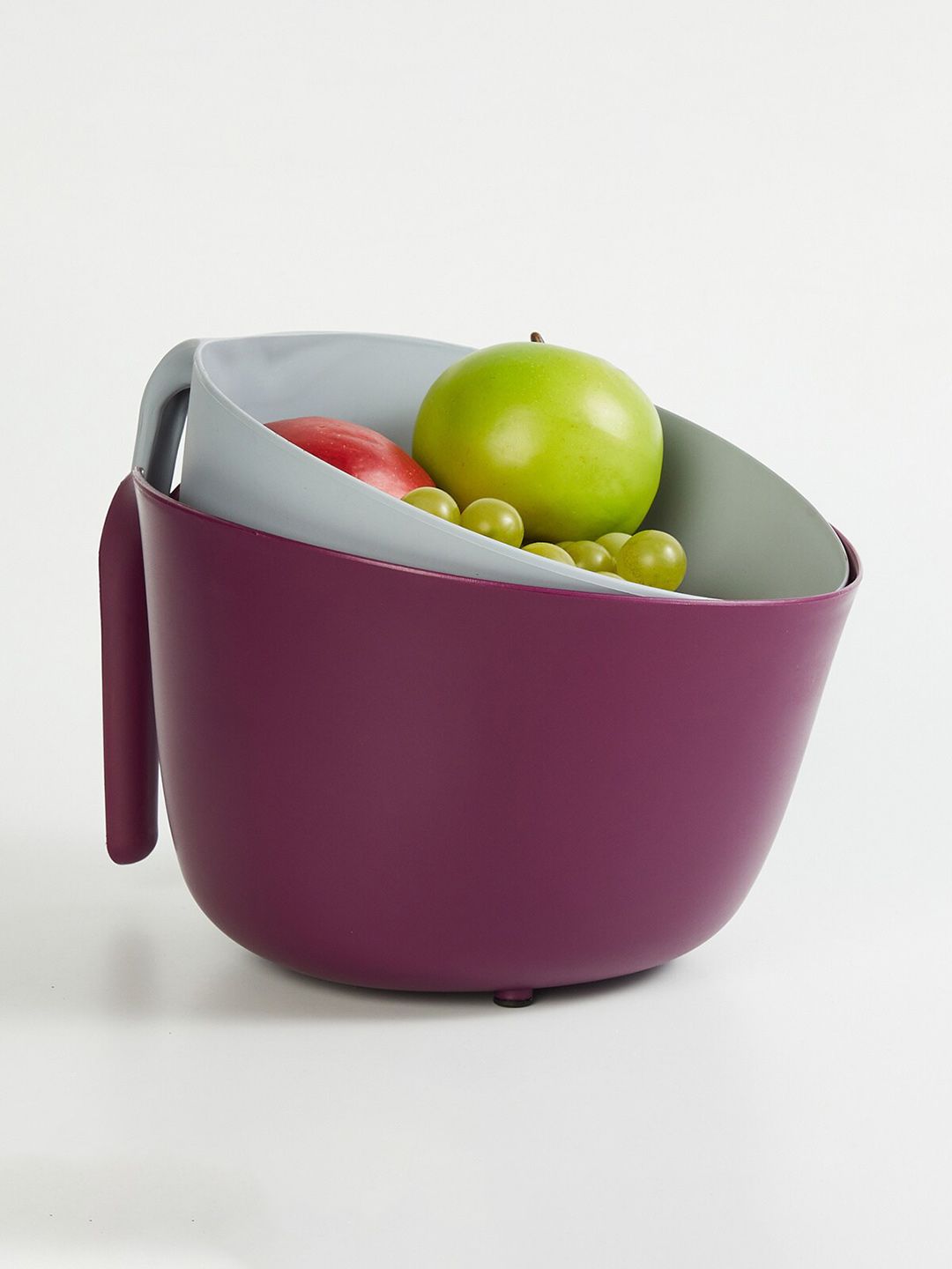 Home Centre Purple & Grey 2 Pieces Plastic Glossy Bowls Price in India