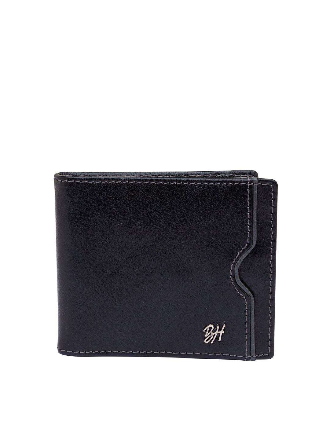Being Human Men Black Leather Two Fold Wallet