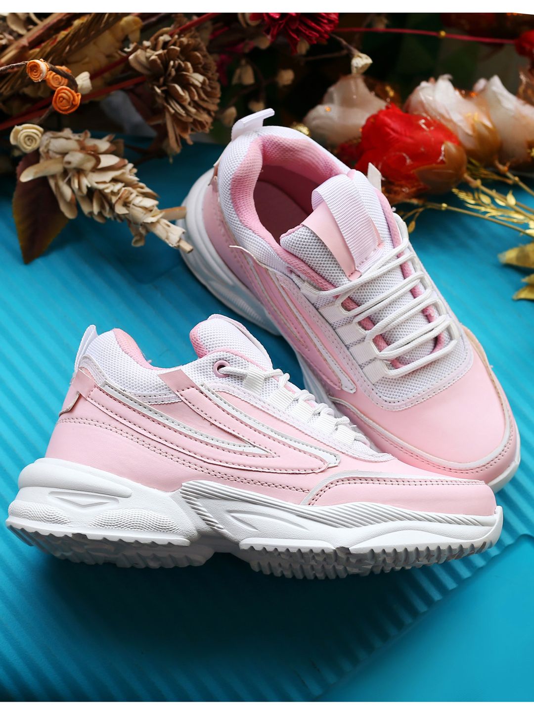 DEAS Women Pink Colourblocked Sneakers Price in India