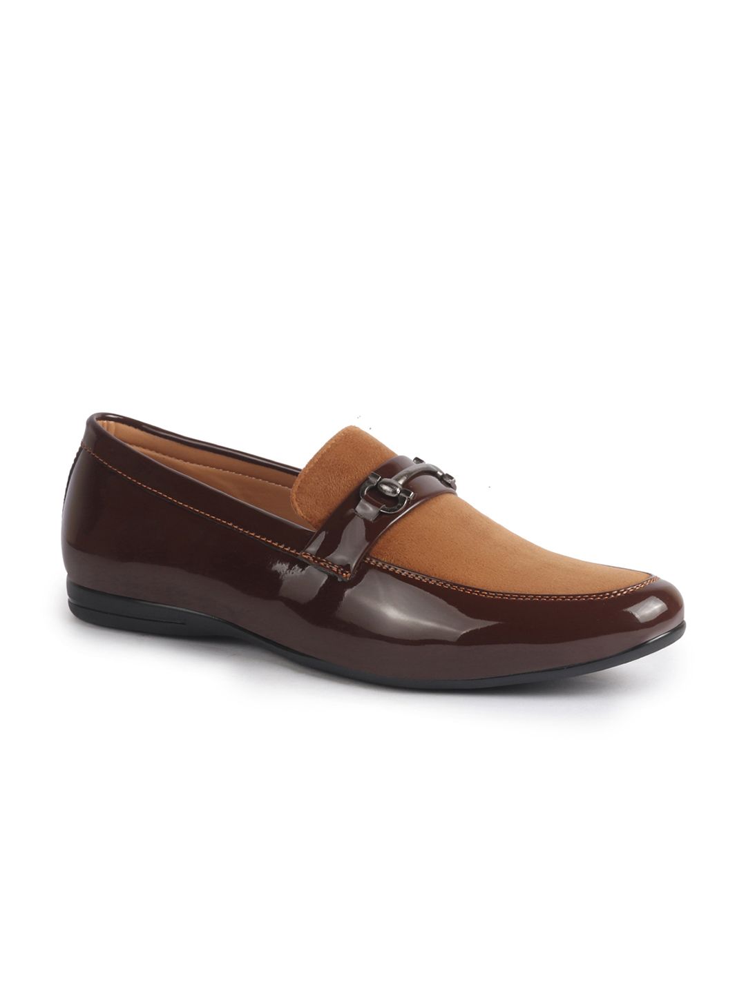 FAUSTO Men Tan Brown Solid Formal Loafer