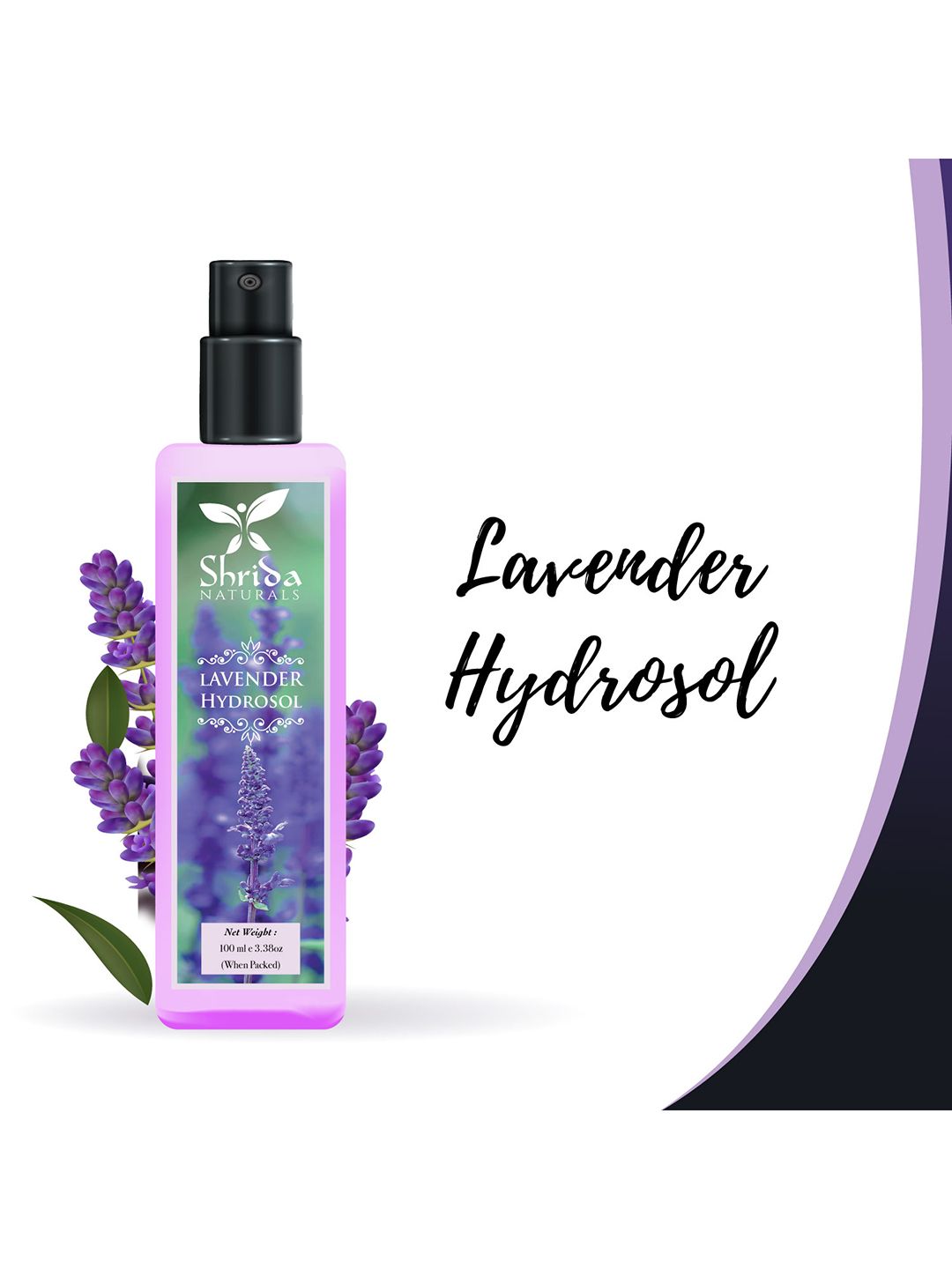 Shrida Lavender Hydrosol For Relaxing & Soothing - 100 ml