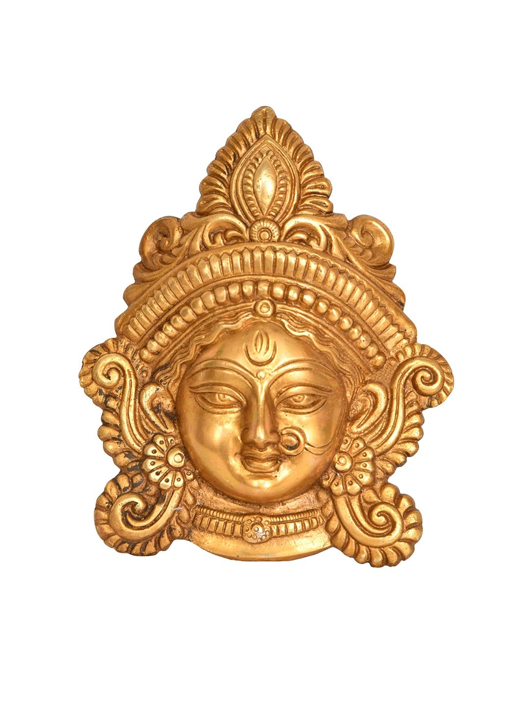Exotic India Gold-Toned Textured Goddess Durga Mask Wall Hanging Price in India