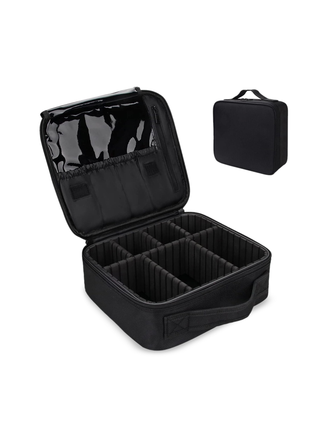 HOUSE OF QUIRK Women Black Solid Makeup Organiser Price in India