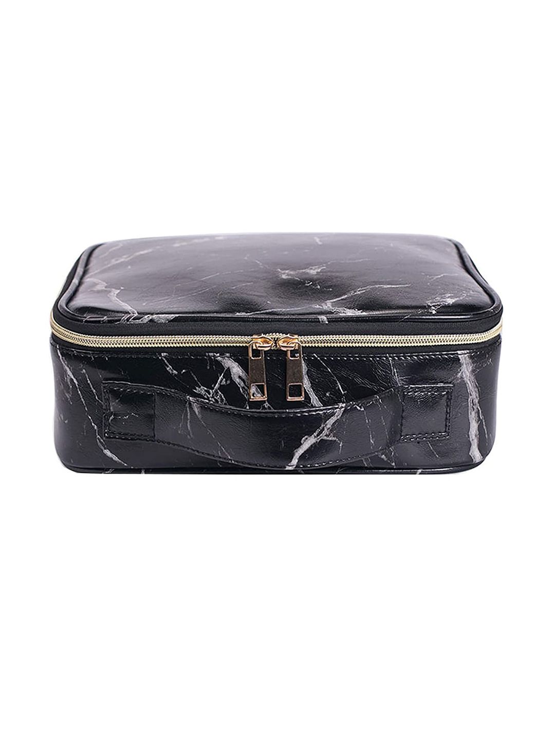 HOUSE OF QUIRK Women Black Printed Makeup Cosmetic Storage Case Price in India
