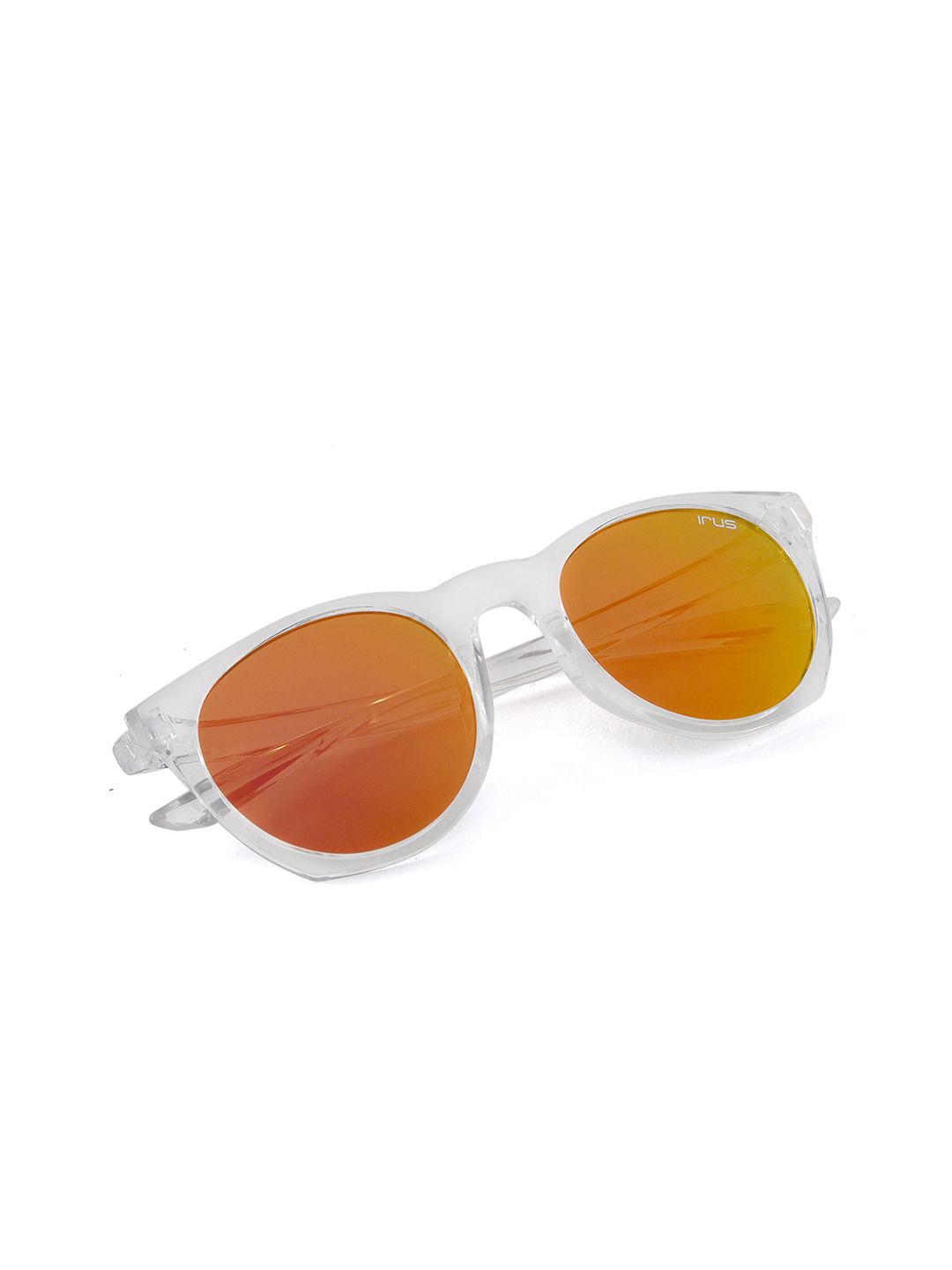 IRUS by IDEE Unisex Orange Lens & Silver-Toned Oval Sunglasses with UV Protected Lens