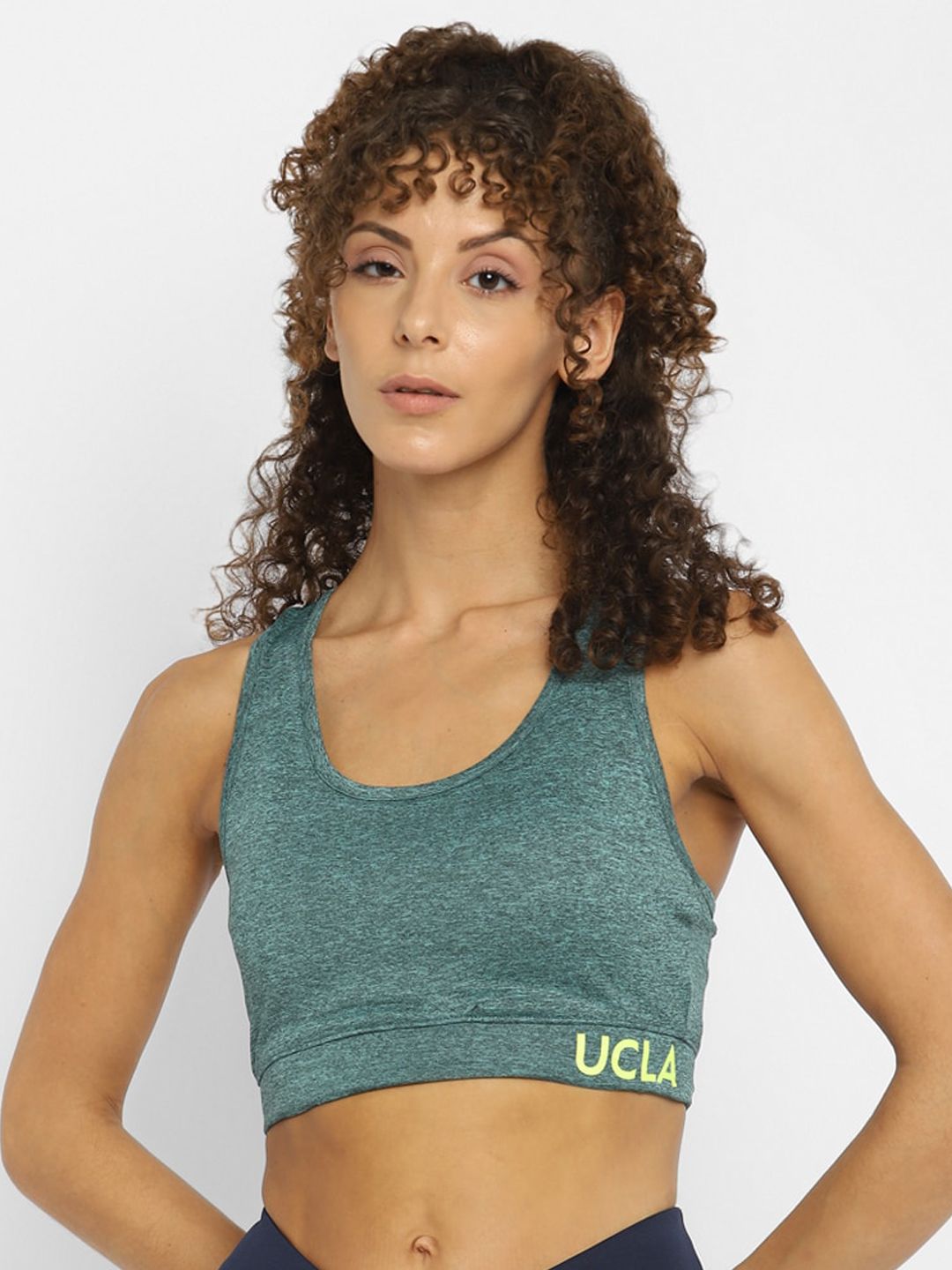 UCLA Green Bra Lightly Padded Workout Sports Bra Price in India