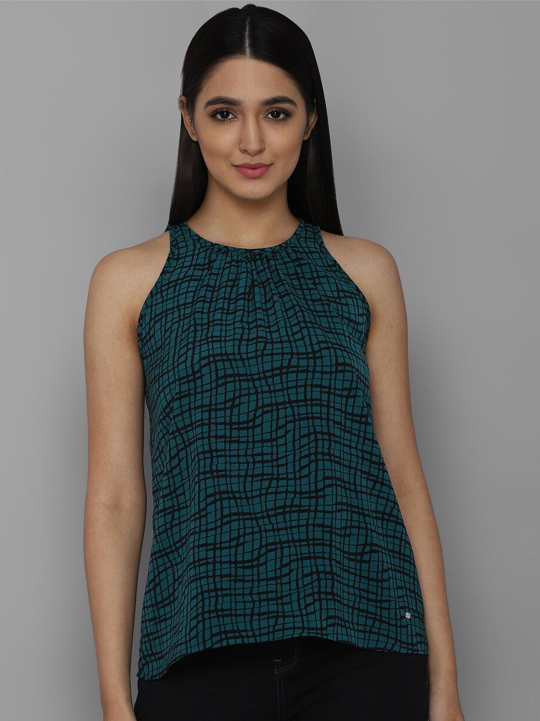 Allen Solly Woman Green Printed Top Price in India
