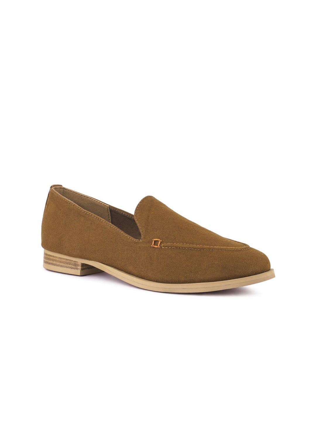 London Rag Women Tan Handcrafted Organic Canvas Slip-On Sneakers Price in India