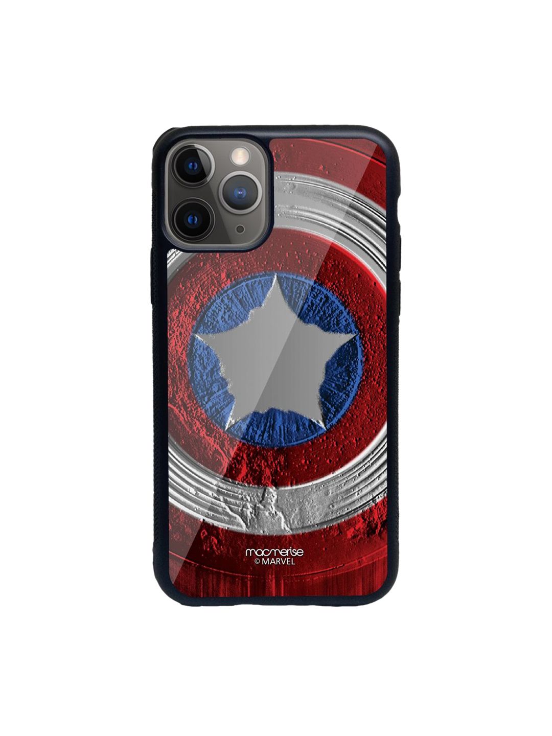 macmerise Red Printed Stoned Shield Glass iPhone 11 Pro Max Back Case Price in India