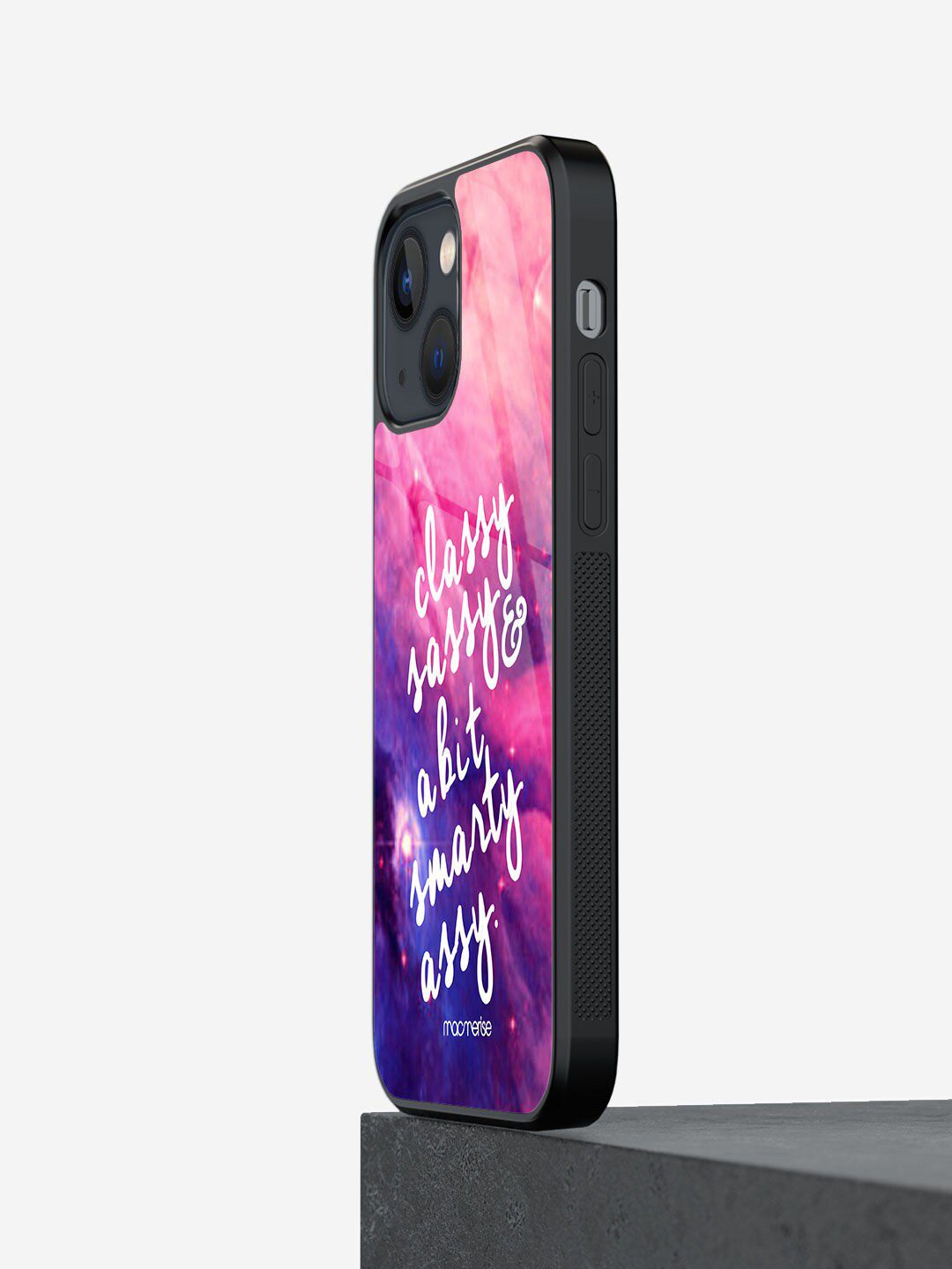 macmerise Pink & Blue Typography Printed  Iphone 13 Back Case Price in India