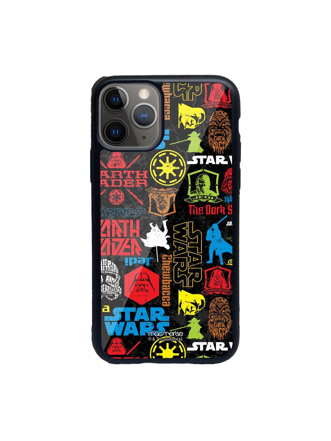 macmerise Black Printed Star wars mashup Glass iPhone 11 Pro Phone Case Price in India