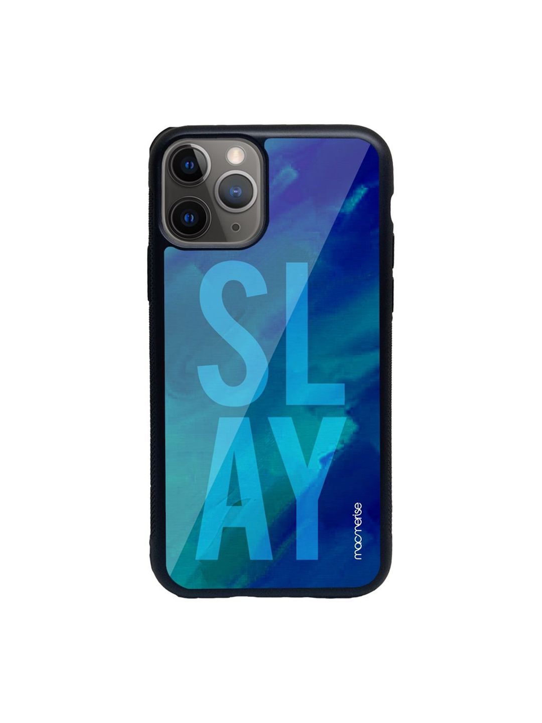 macmerise Blue Printed Slay Glass iPhone 11 Pro Max Back Case Price in India