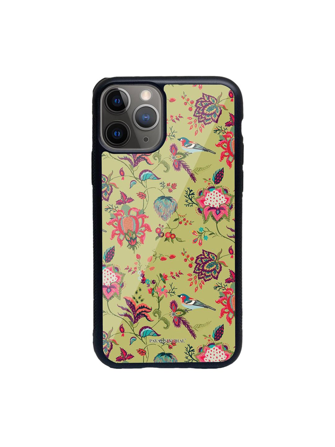 macmerise Olive & Pink Payal Singhal Chidiya  iPhone 11 Pro Back Case Price in India