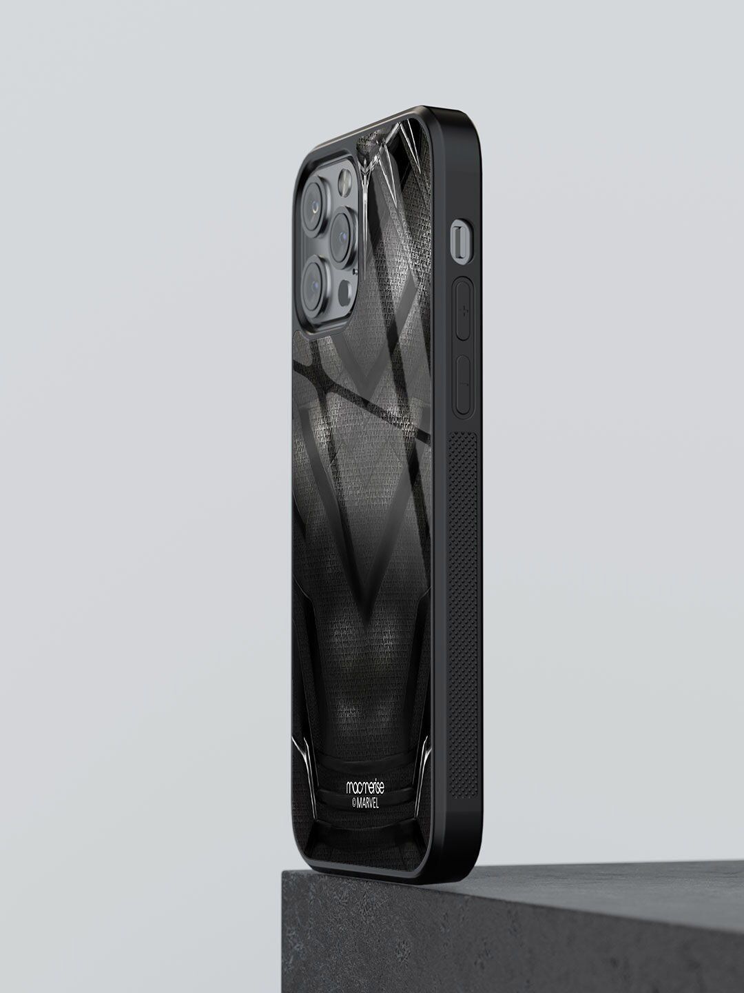 macmerise Black Printed Suit up Panther Glass iPhone 11 Pro Max Back Case Price in India