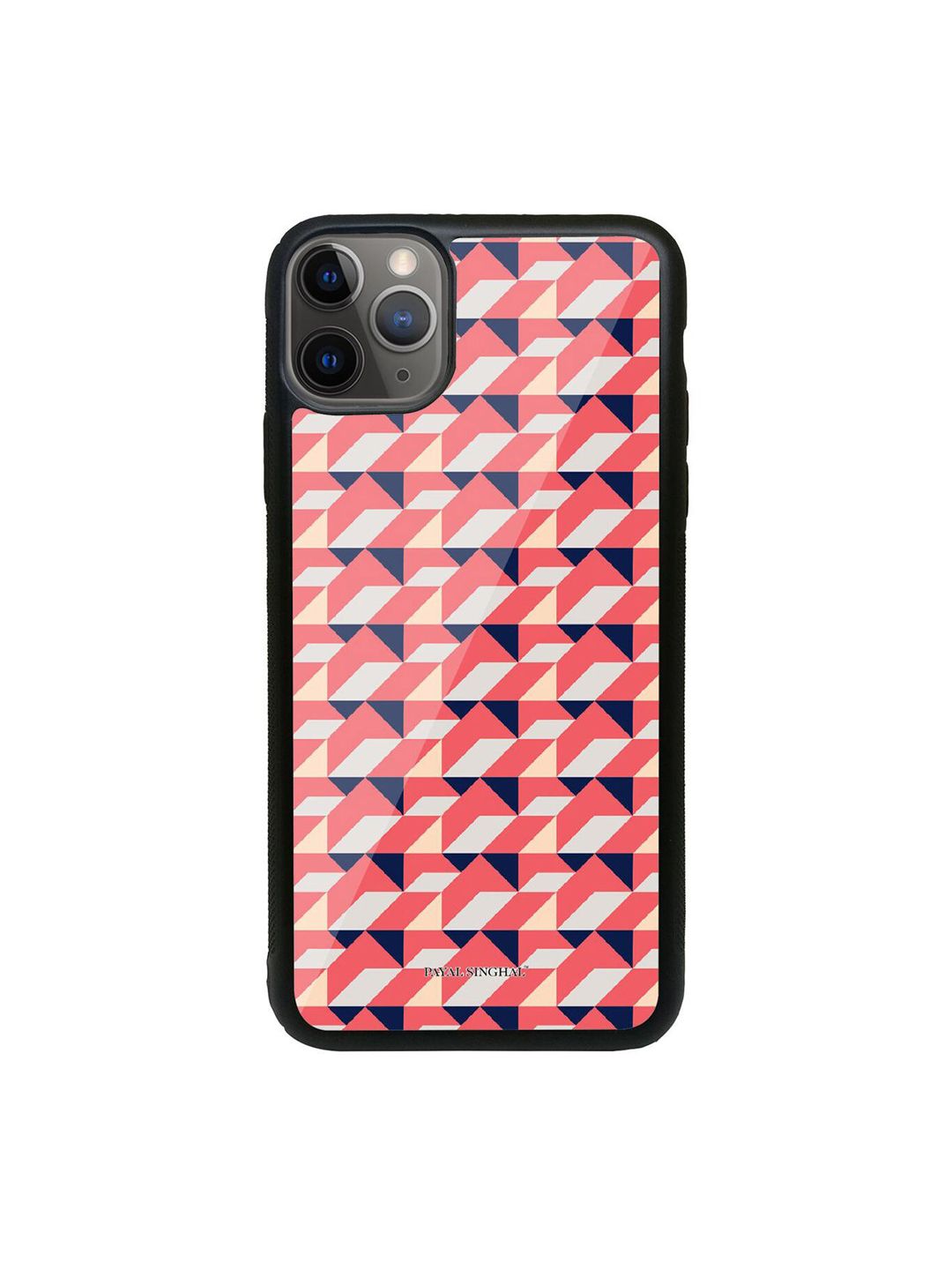 macmerise Coral Pink & Navy Blue Printed Payal Singhal iPhone 11 Pro Max Back Case Price in India