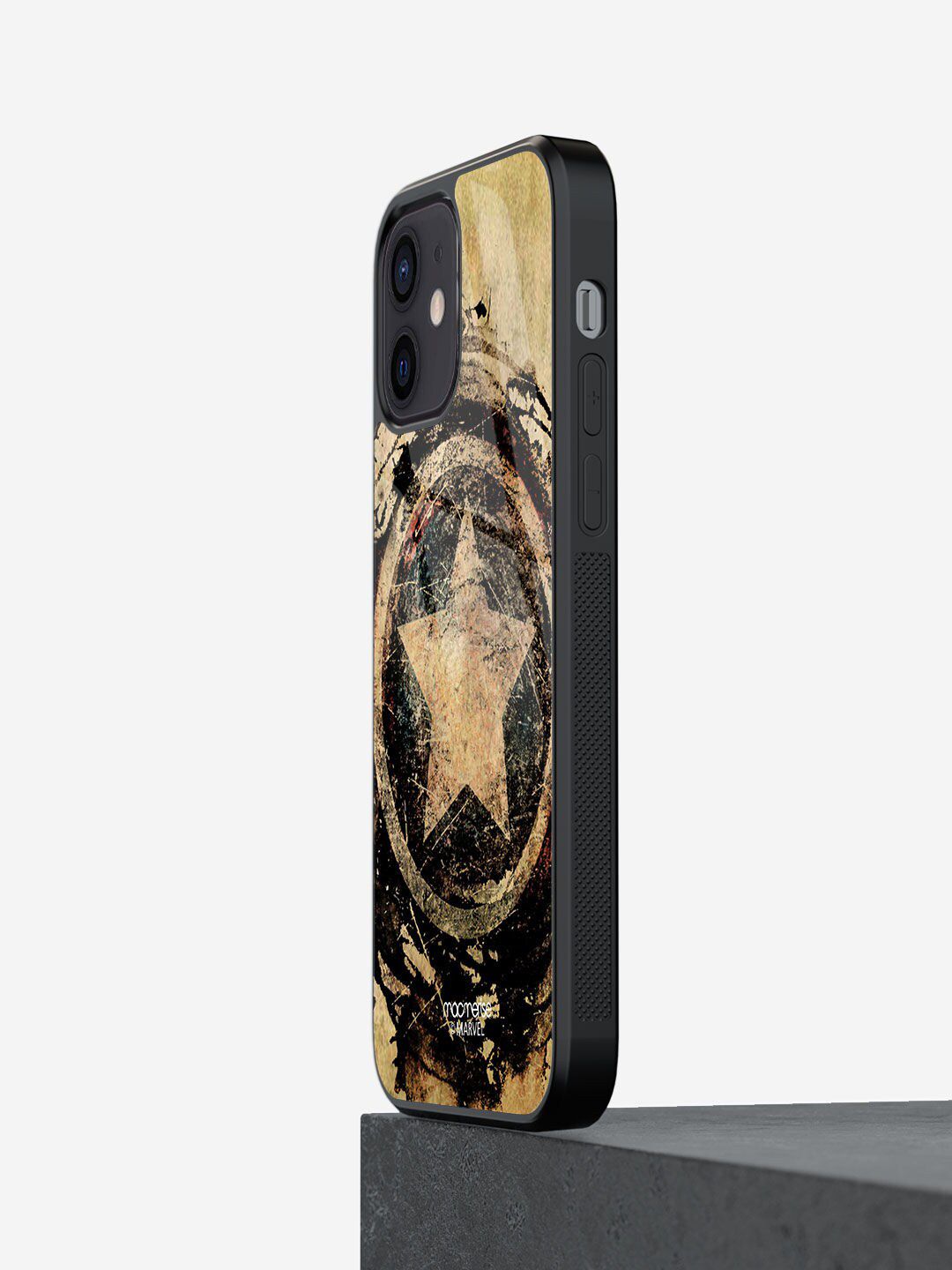 macmerise Black & Gold Captain Shield Printed iPhone 12 Mini Back Case Price in India