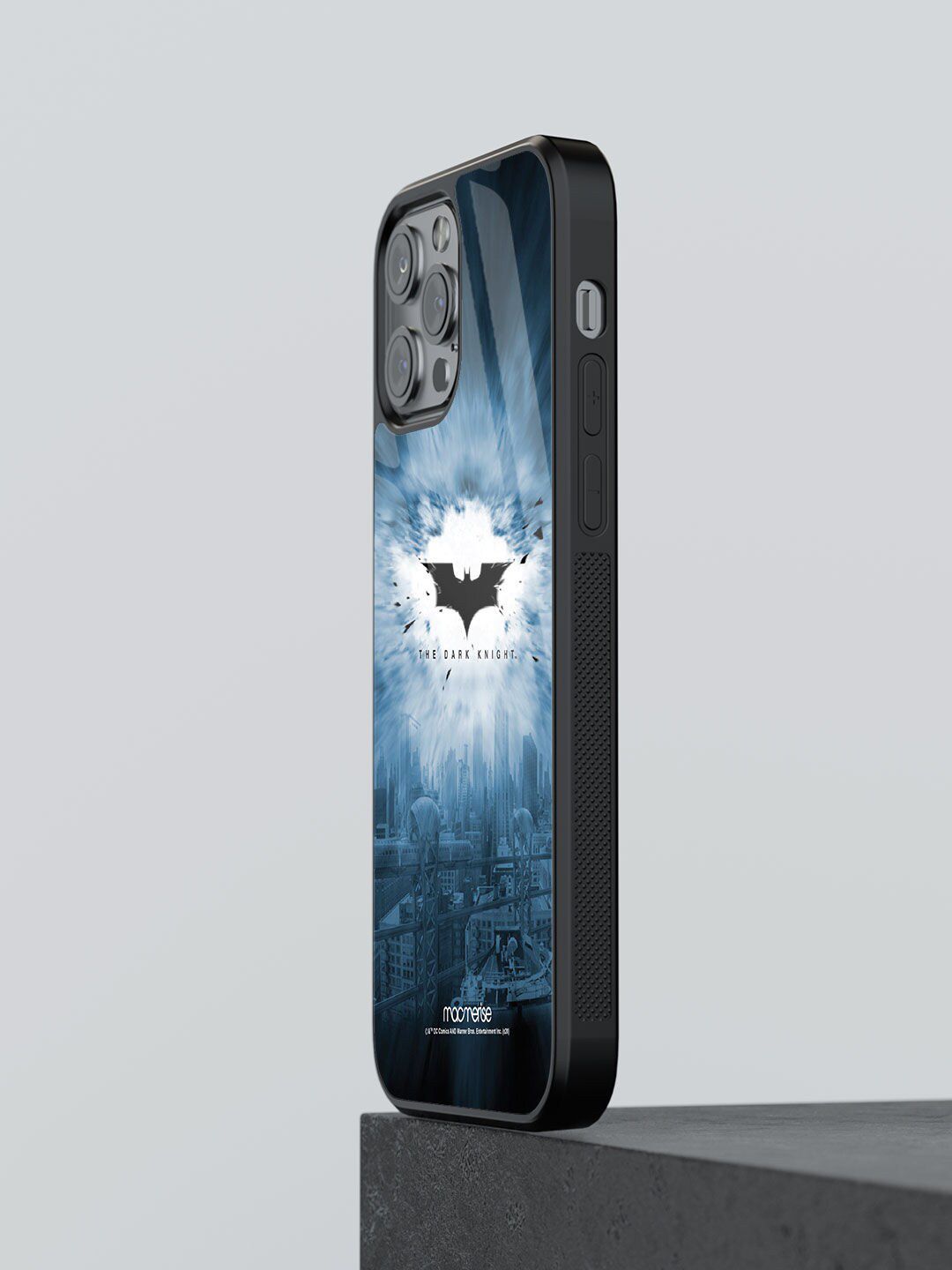 macmerise Black Printed The Dark Knight Glass iPhone 12 Pro Max Back Case Price in India