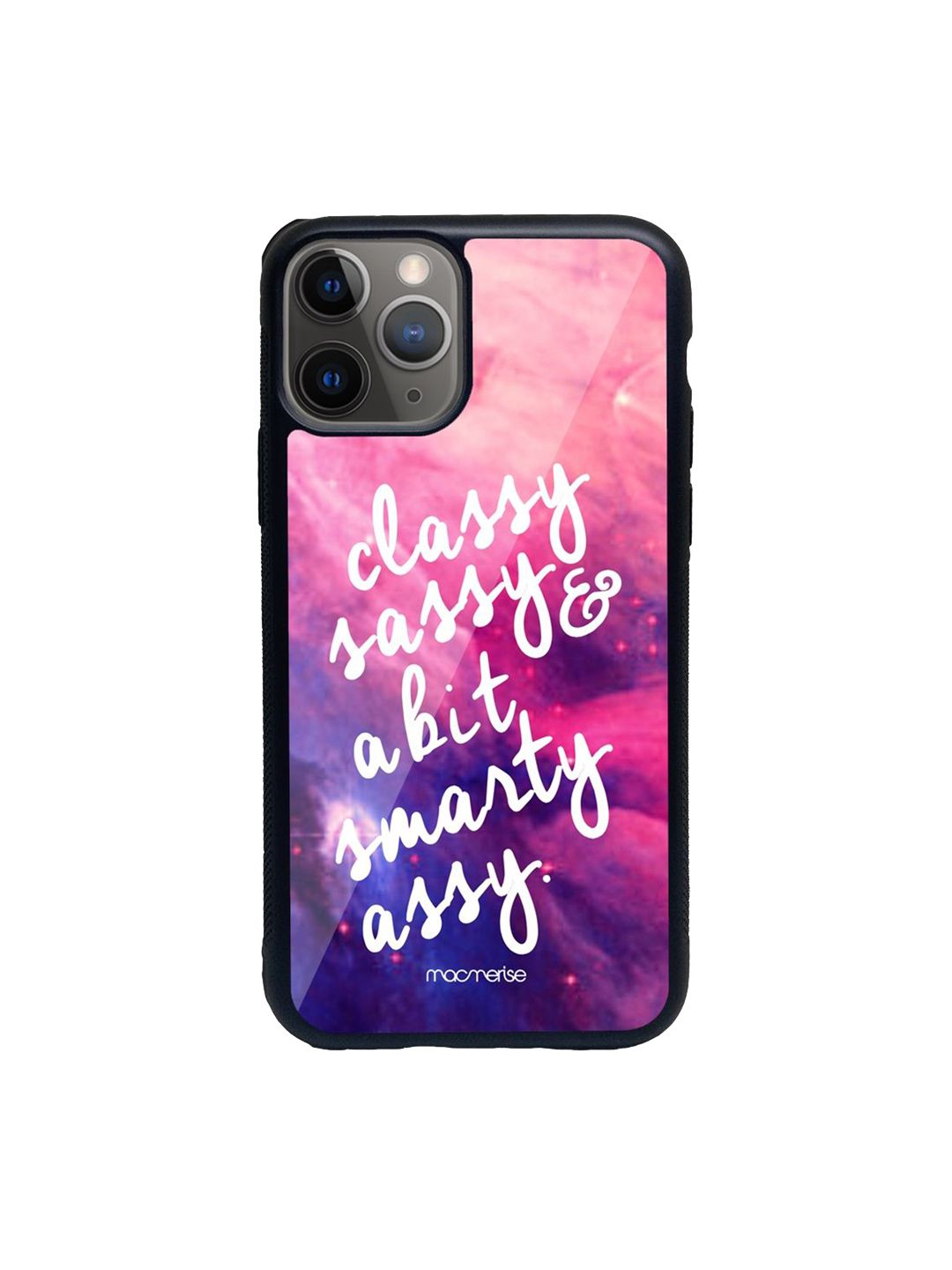 macmerise Purple & Pink Printed Glass Back Case Price in India