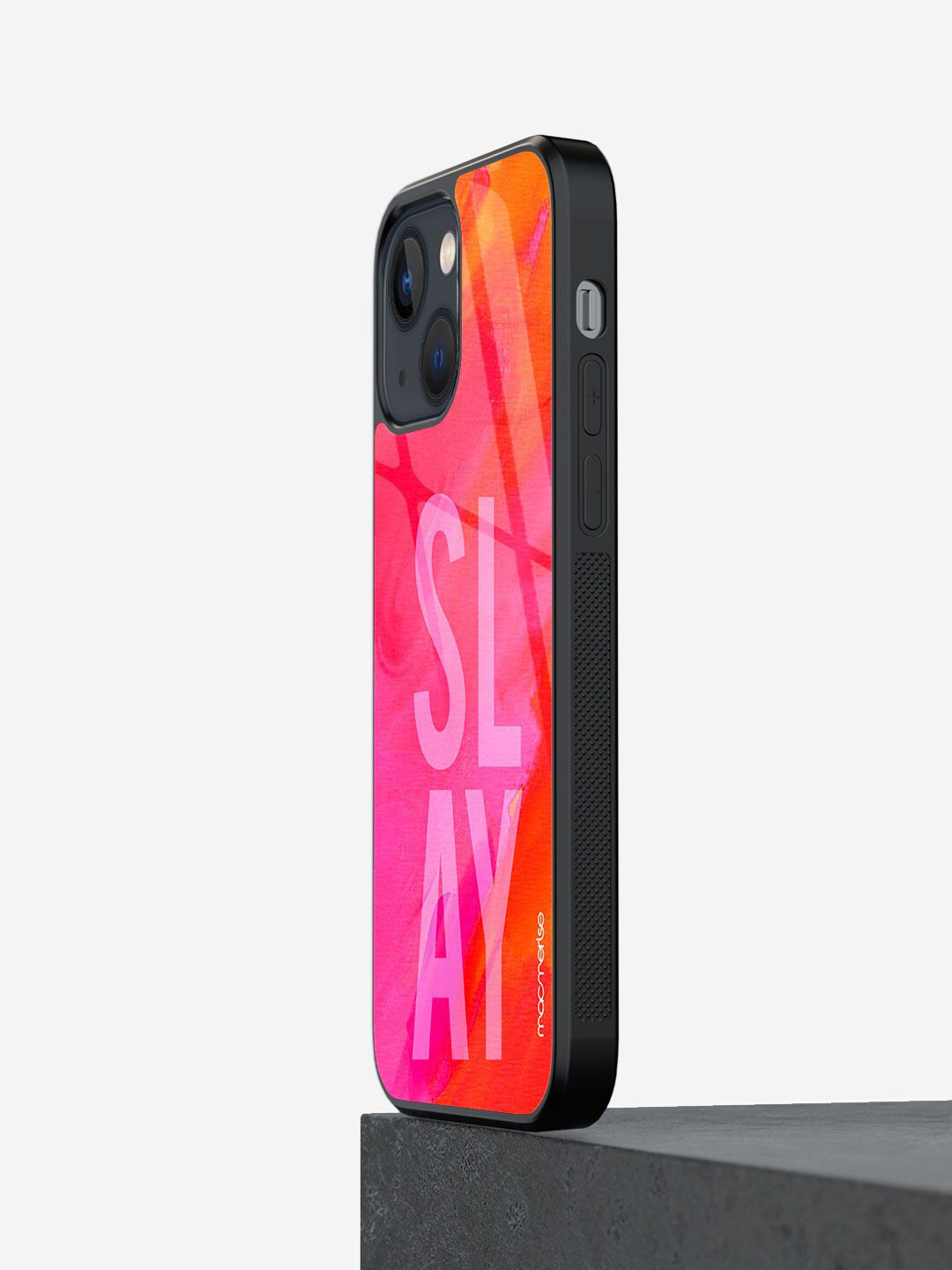 macmerise Pink Printed Slay Glass Iphone 13 Phone Case Price in India