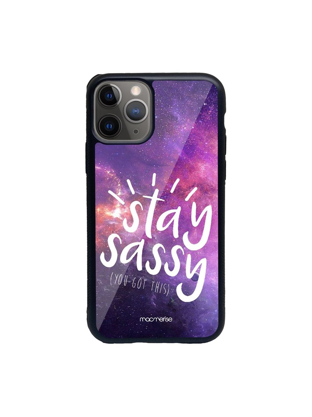 macmerise Purple Printed Stay Sassy Glass Iphone 11 Pro Max Phone Case Price in India