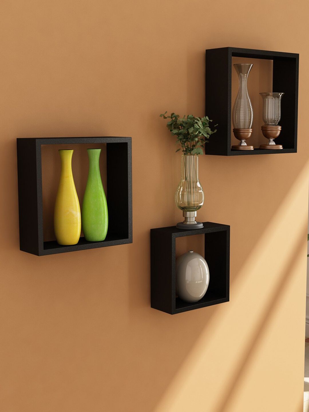 Home Sparkle Set Of 3 Solid Wall Mounted Shelves Price in India