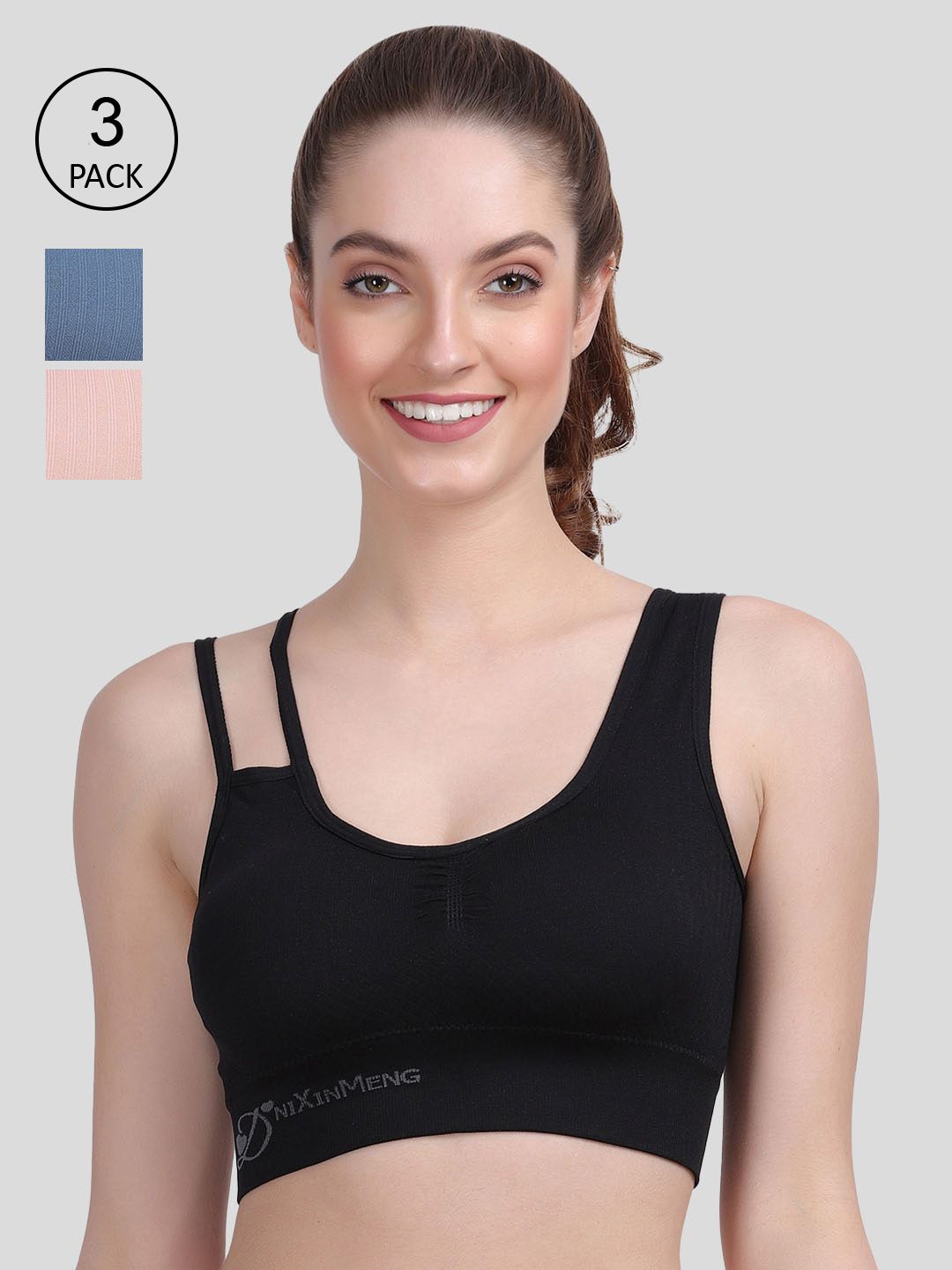 Amour Secret Black & Blue Bra Price in India