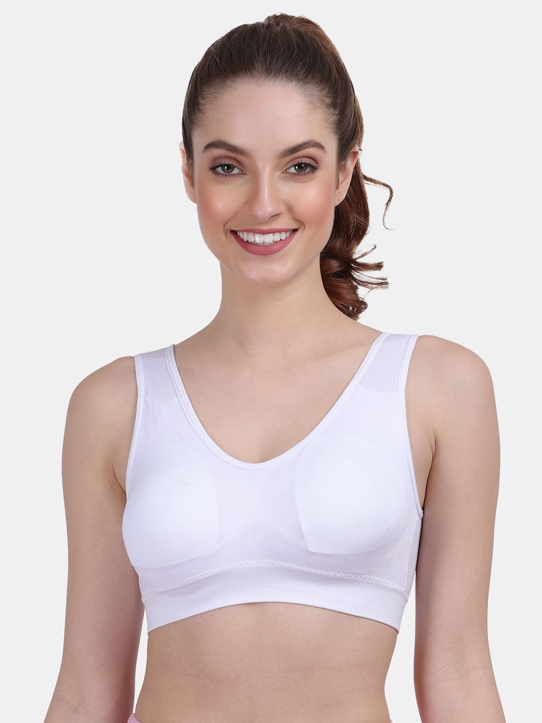 Amour Secret Women White Lightly Padded Sports Bra Price in India