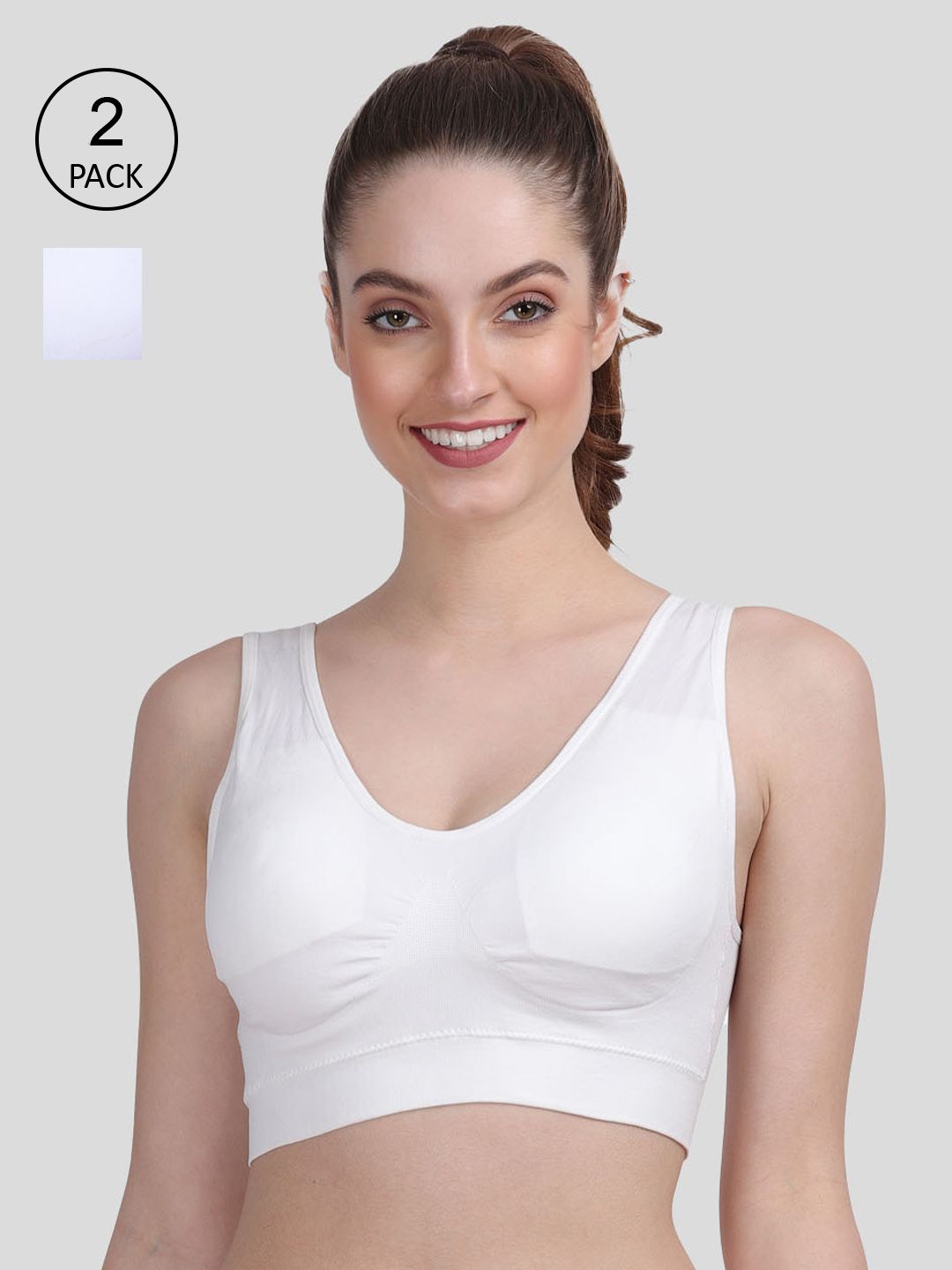 Amour Secret Pack of 2 White & Cream-Coloured Bra Price in India