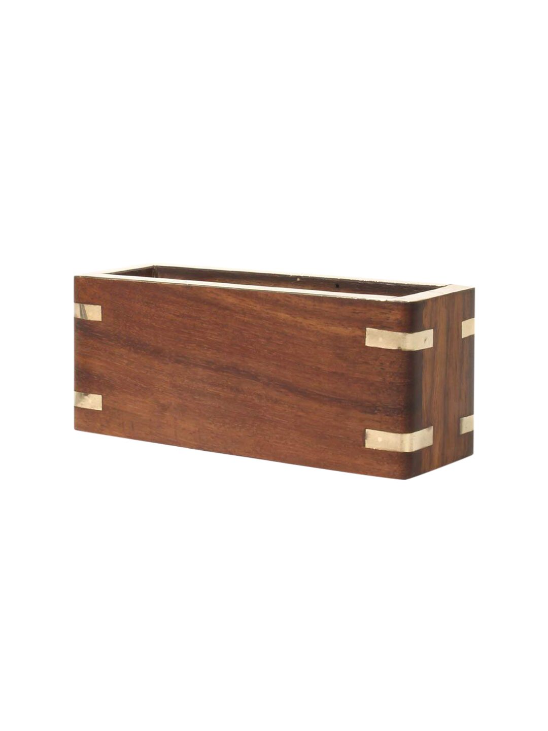 Home Sparkle Brown Wood Solid Visiting Cards Holder Price in India
