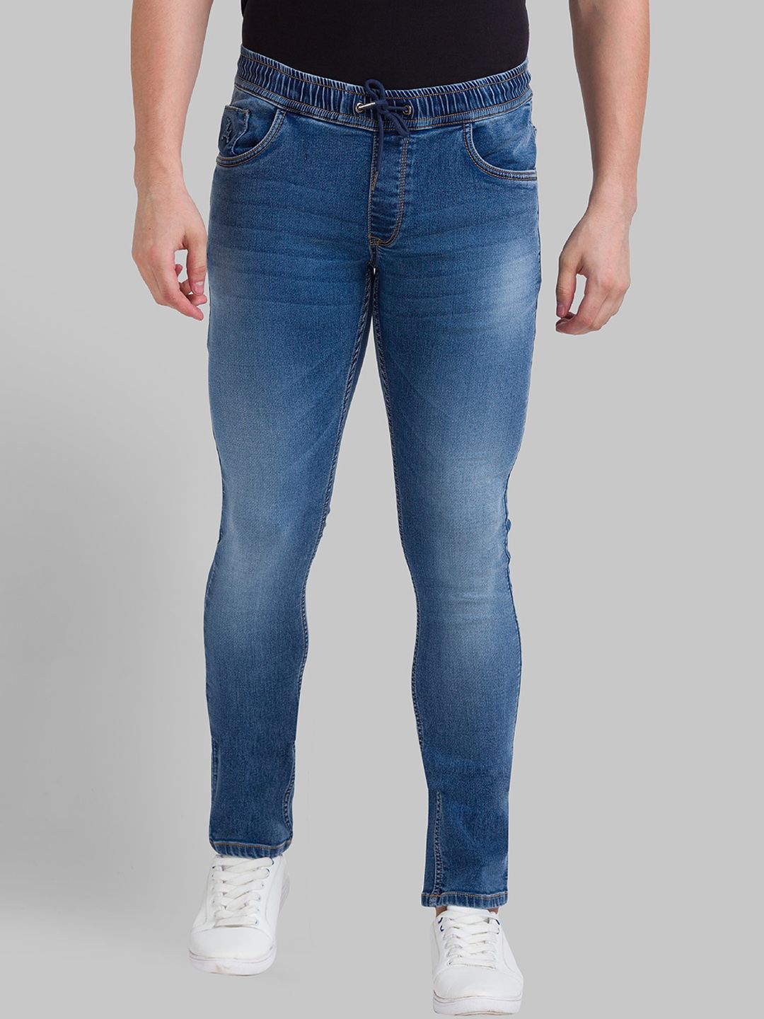 Parx Men Blue Skinny Fit Heavy Fade Jeans
