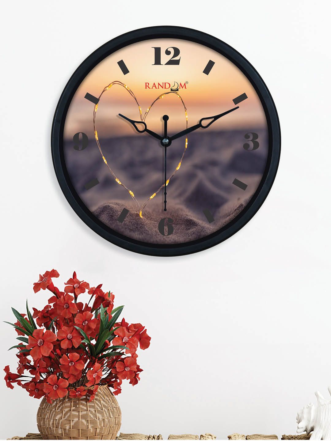 RANDOM Black & Brown Printed Contemporary Wall Clock Price in India