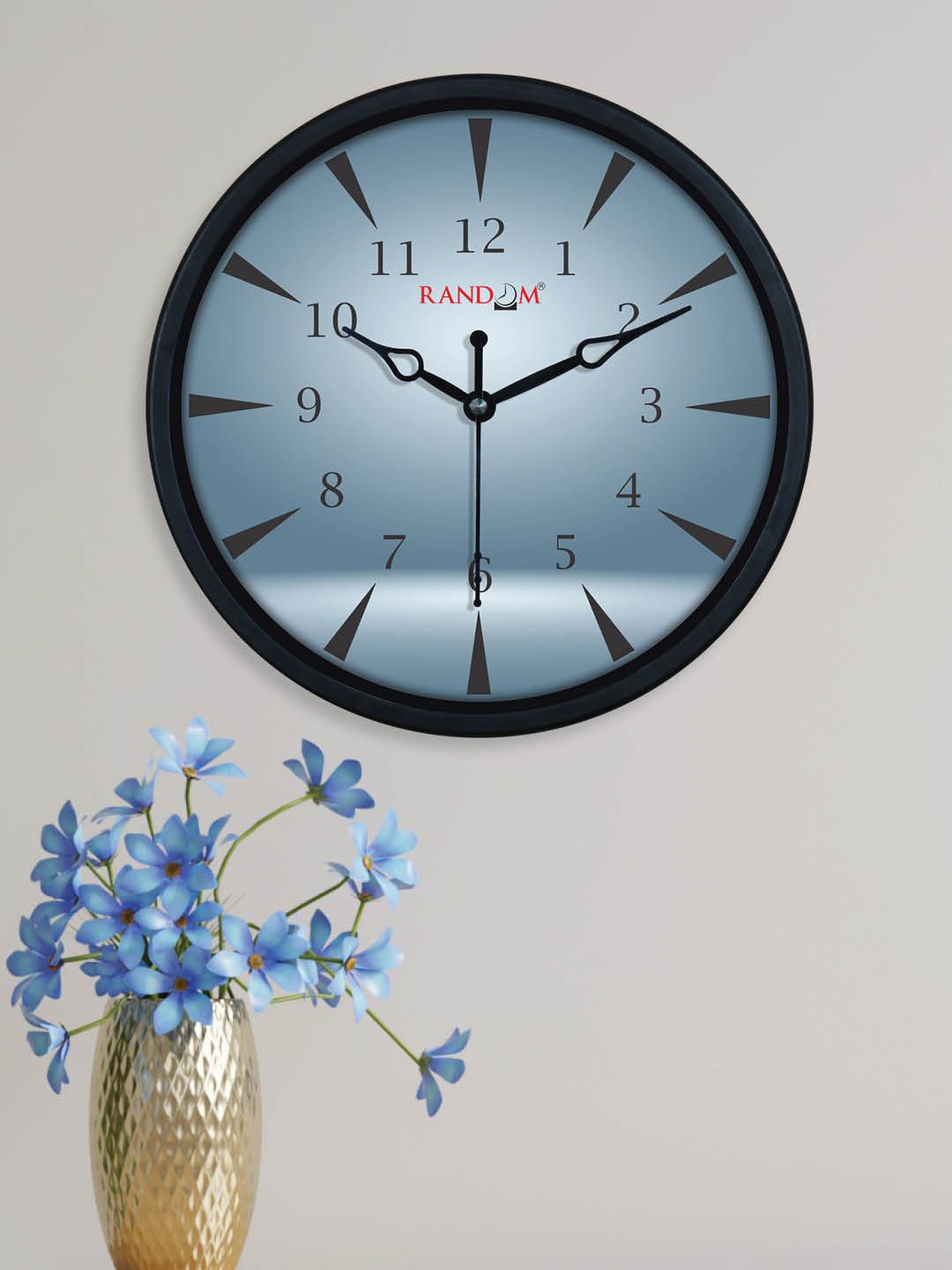 RANDOM Blue & Black Printed Traditional Wall Clock 30 x 30 cm Price in India