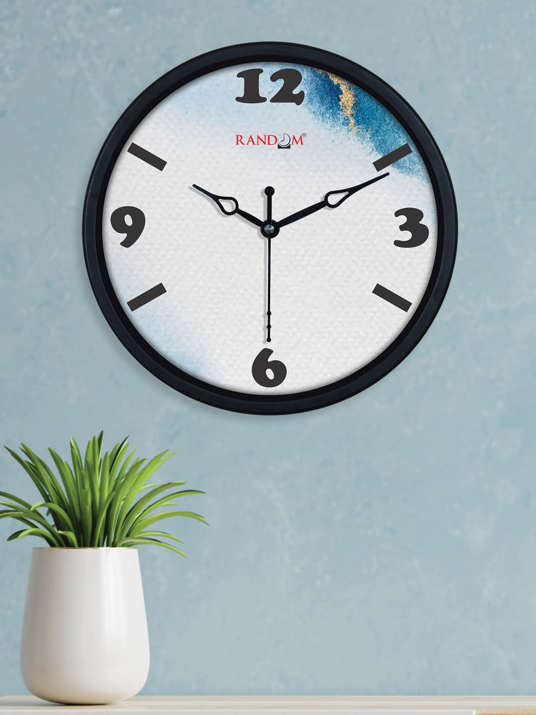 RANDOM Black & White Printed Contemporary Wall Clock Price in India