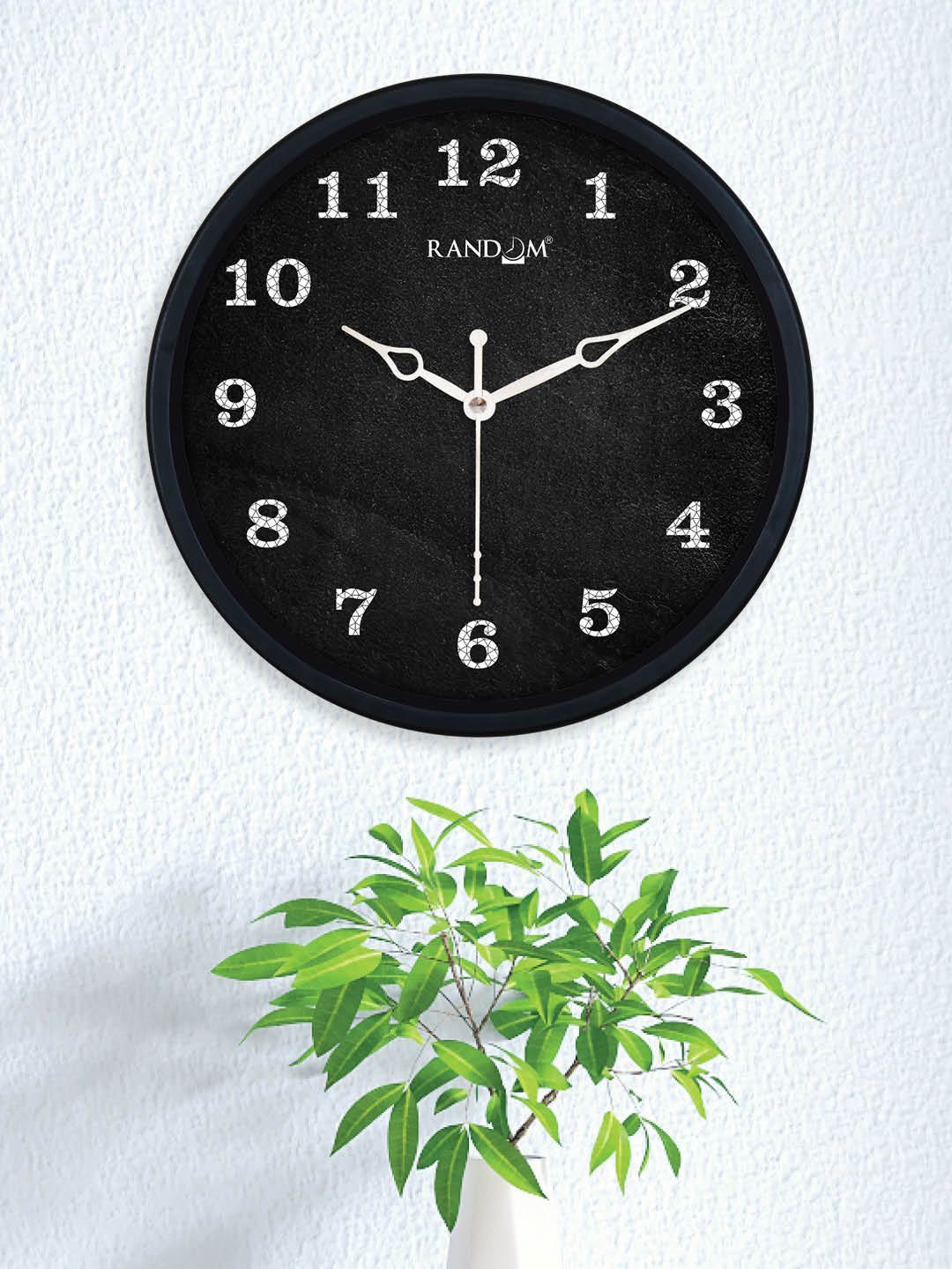 RANDOM Black & White Printed Contemporary Wall Clock Price in India