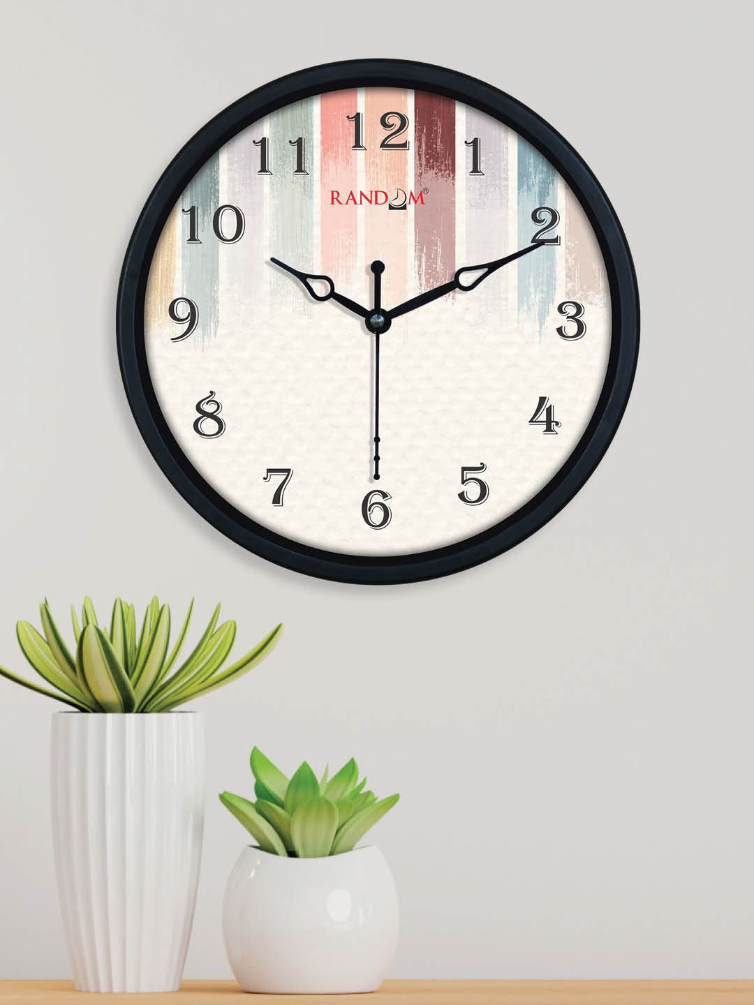 RANDOM Black Analogue Plastic Wall Clock Price in India