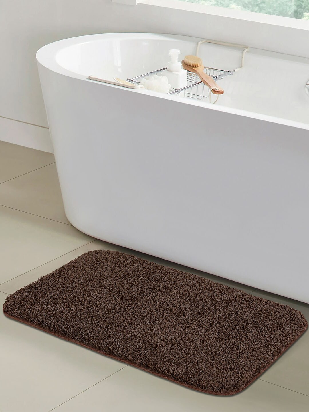 OBSESSIONS Brown Solid 1400 GSM Bath Rugs Price in India