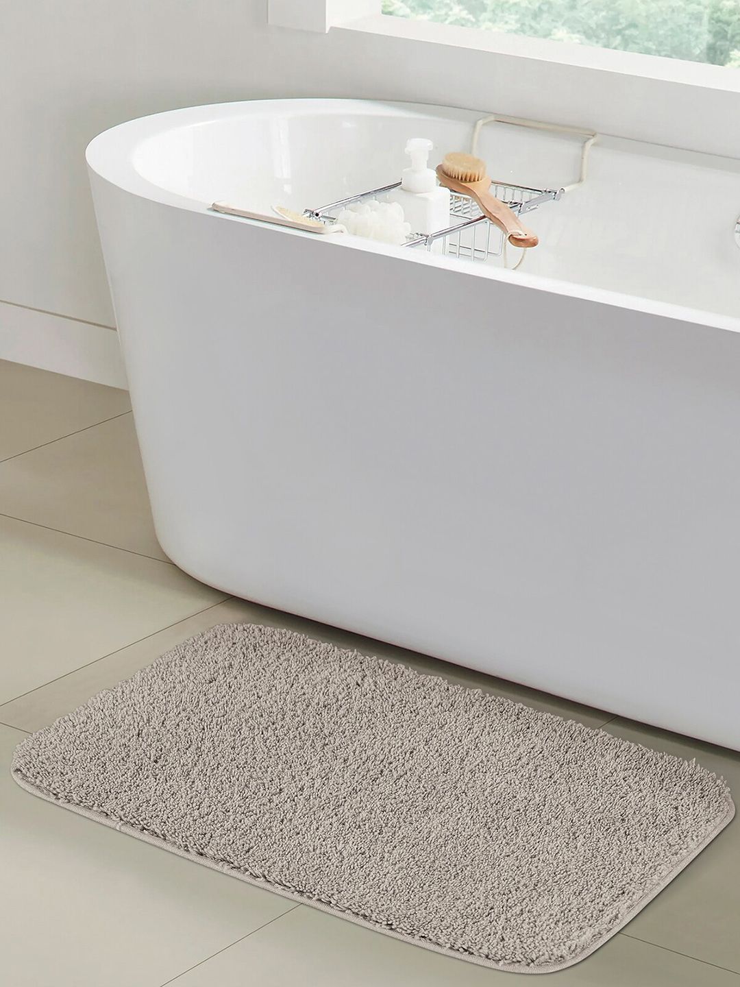 OBSESSIONS Taupe Solid 1400 GSM Bath Rugs Price in India