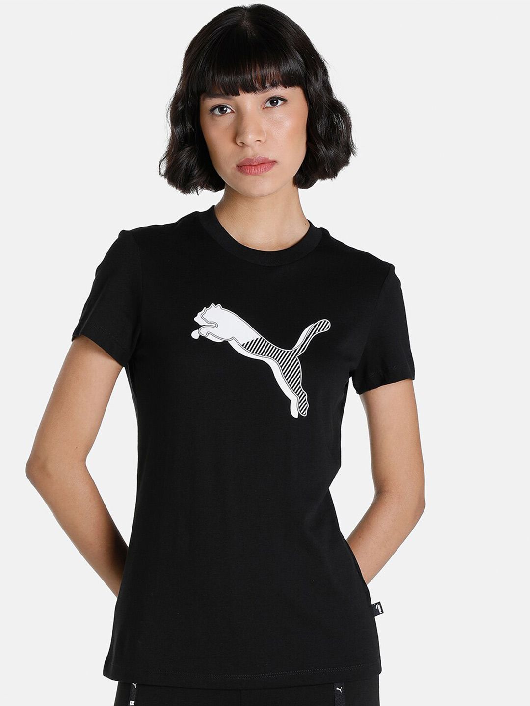 Puma Women Black & White Power Graphic T-Shirt Price in India