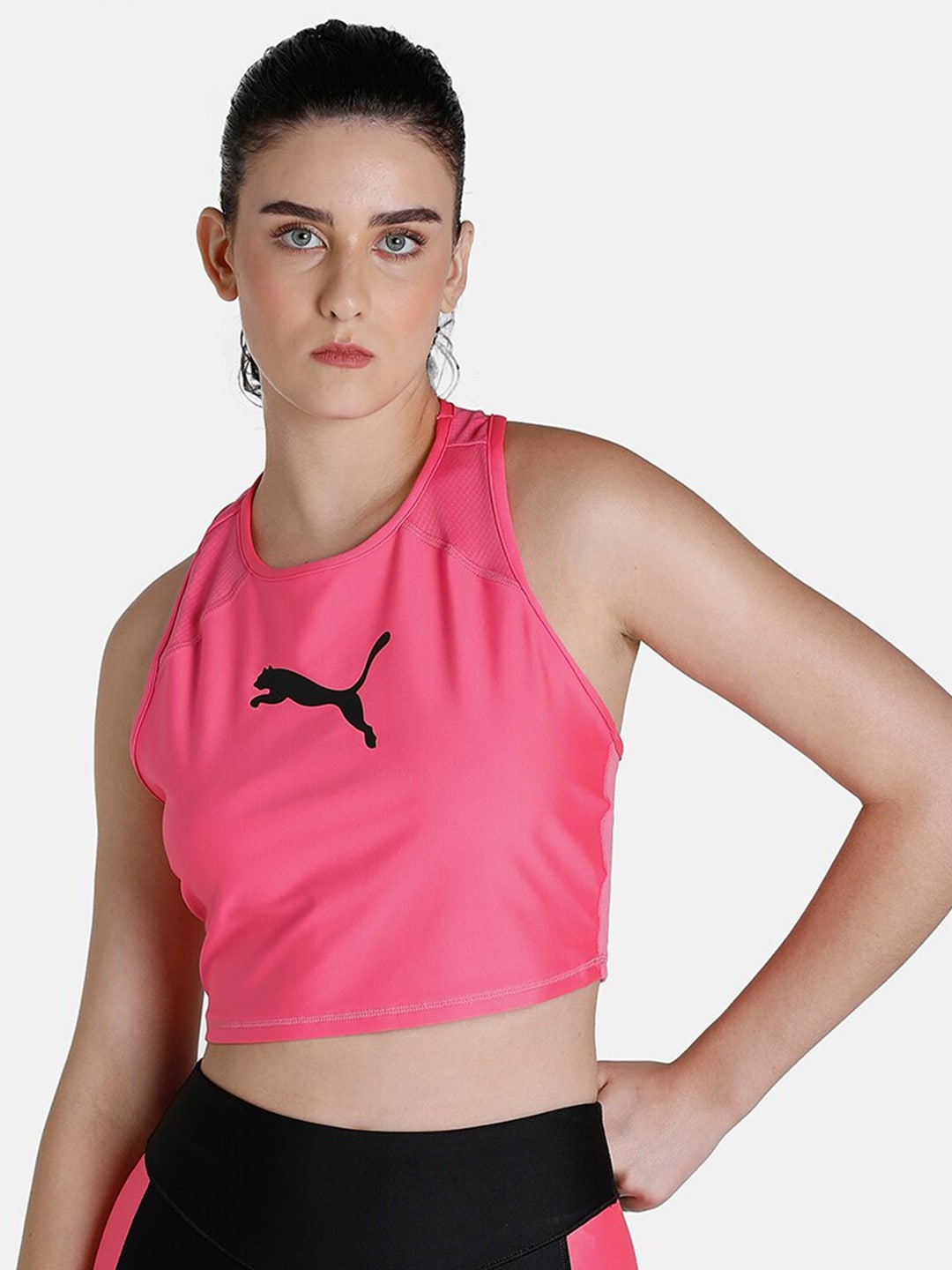 Puma Pink & Black Fit EVERSCULPT Training Tank Top Price in India