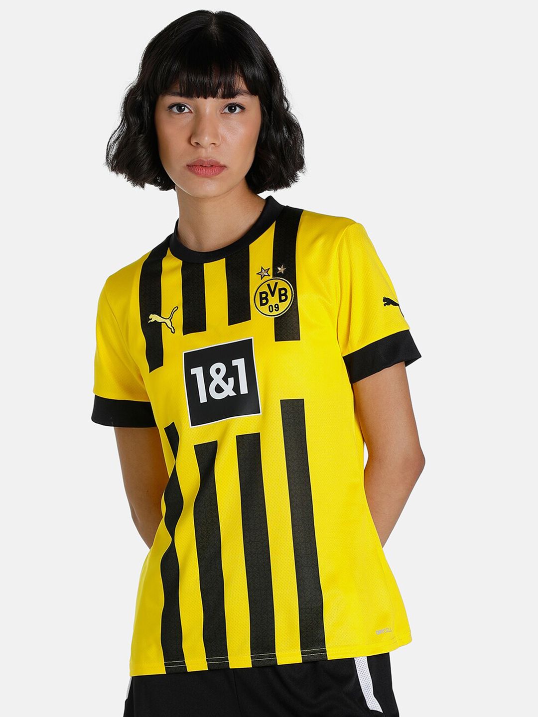 Puma Women Yellow & Black BVB HOME Replica  Jersey Price in India
